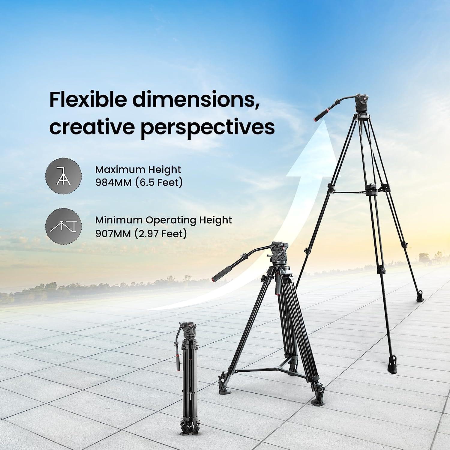 Digitek (DPTR 7080 VD) Platinum Heavy Duty Tripod with Professional Pan Head with Quick Release Plate Maximum Operating Height: 1984 mm, Max Load Upto: 15 kgs - Digitek