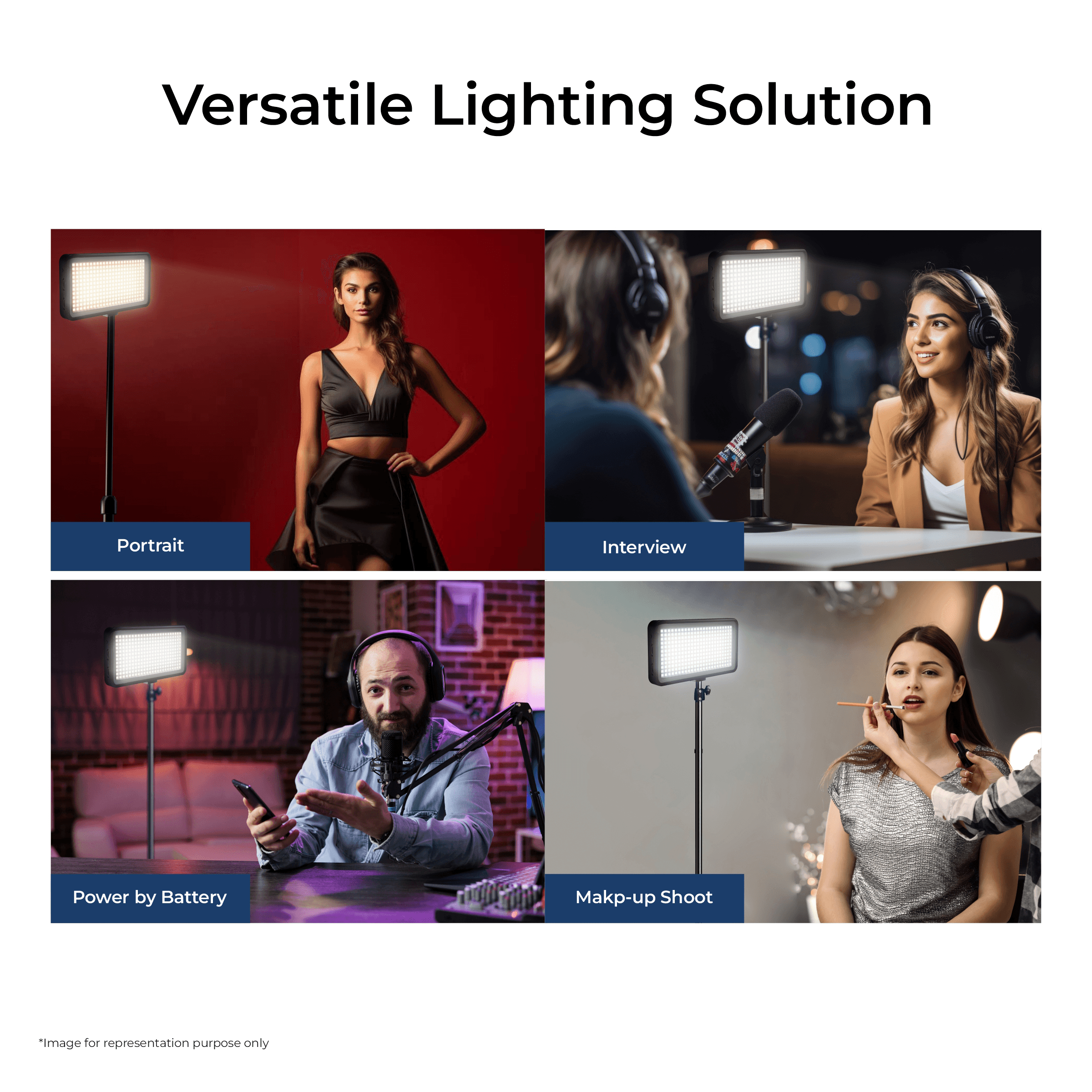 Digitek (LED-D300) Ultra Slim Portable Professional LED Video Light Multi Scene Lightening & Colour Temperature & Brightness Control - Digitek