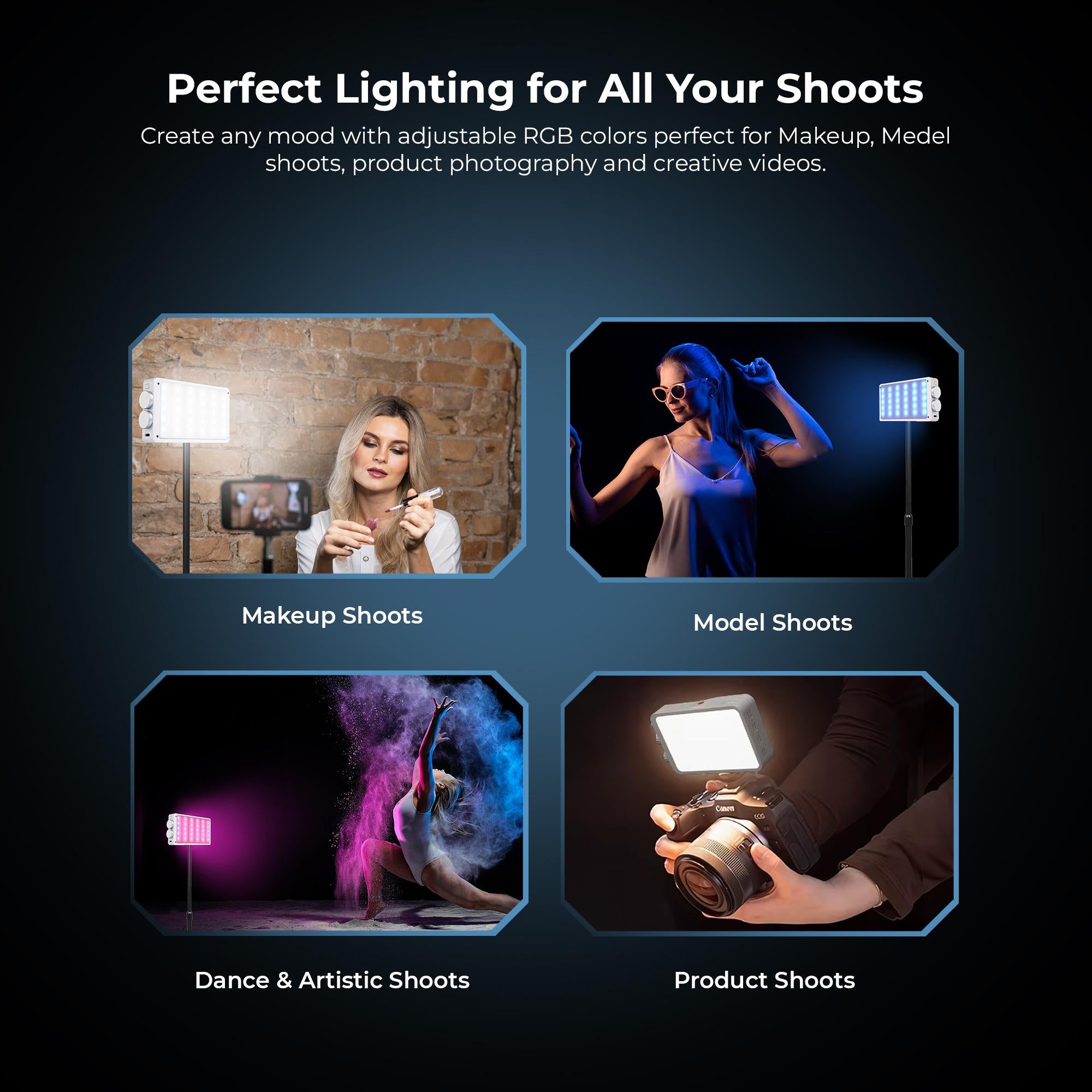 مصباح فيديو LED محمول من ديجيتك (LED-D40W RGB) بقوة 40 واط