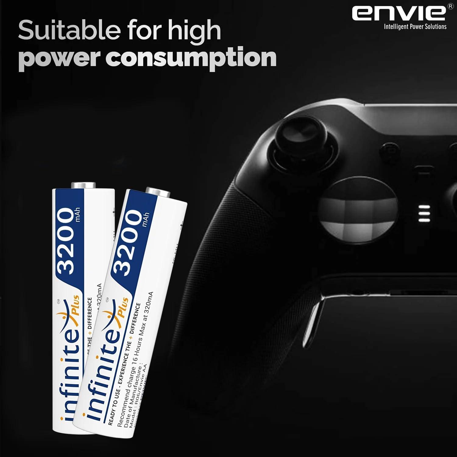 ENVIE (AA3200 2PL) Infinite Rechargeable Battery for Remote Controls, Electronic Toys, Cameras, Flashlights and Others - Digitek