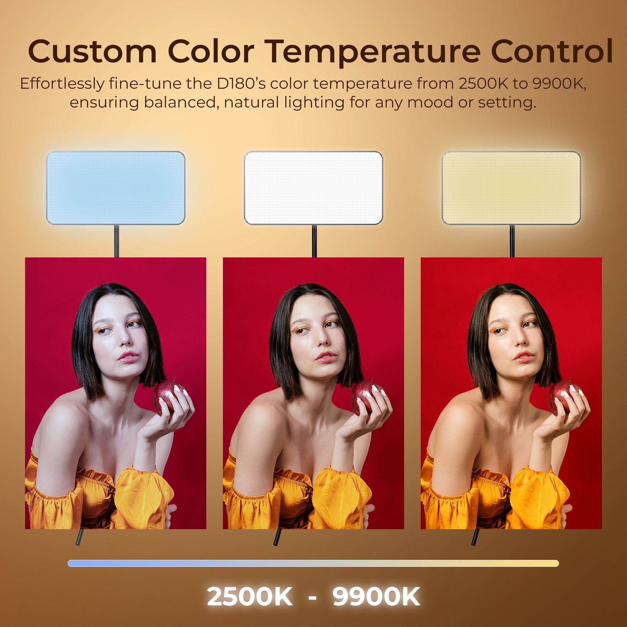 مصباح فيديو LED احترافي محمول من Digitek (LED-D180 BI) مزود بـ 21 تأثيرًا مُعدًا مسبقًا وبطارية 4000 مللي أمبير، وإضاءة متعددة المشاهد، وتحكم في درجة حرارة اللون والسطوع