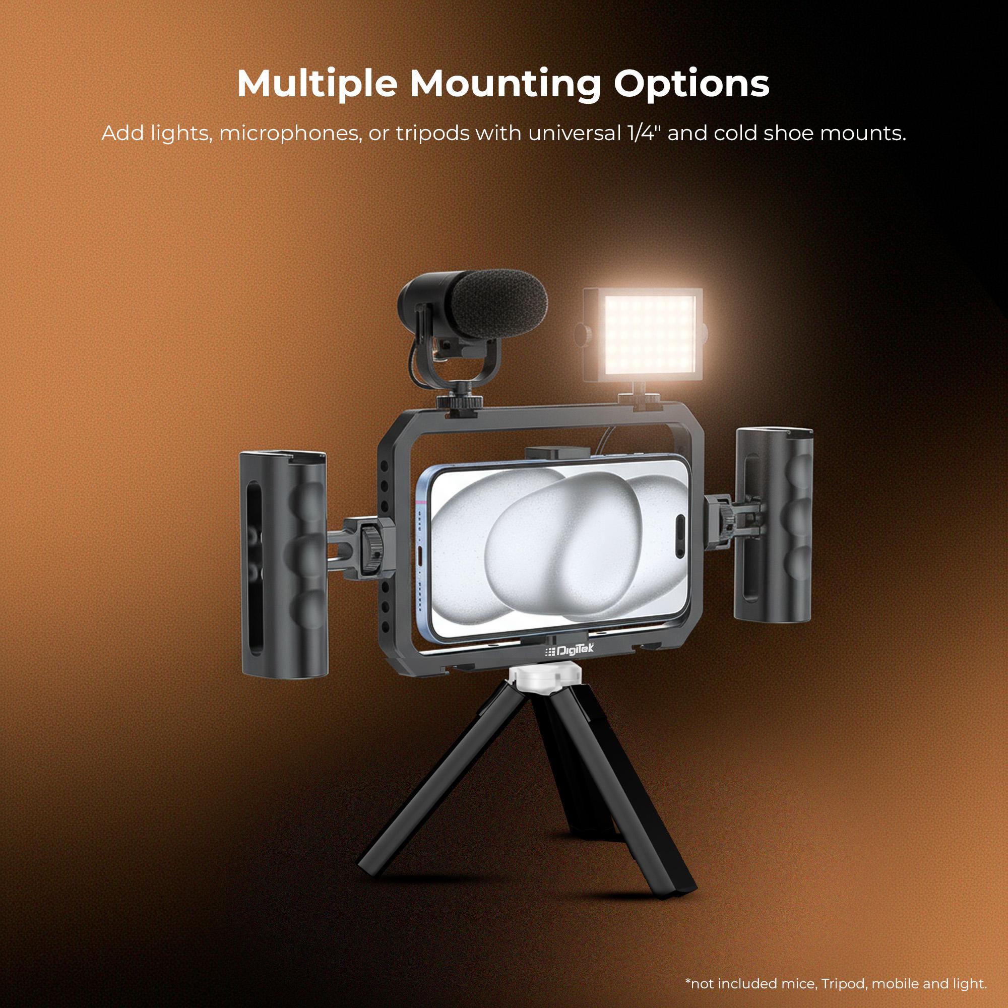 Digitek (DSC 002) Handheld Aluminum Alloy Universal Smartphone Cage Video Rig for Vloggers