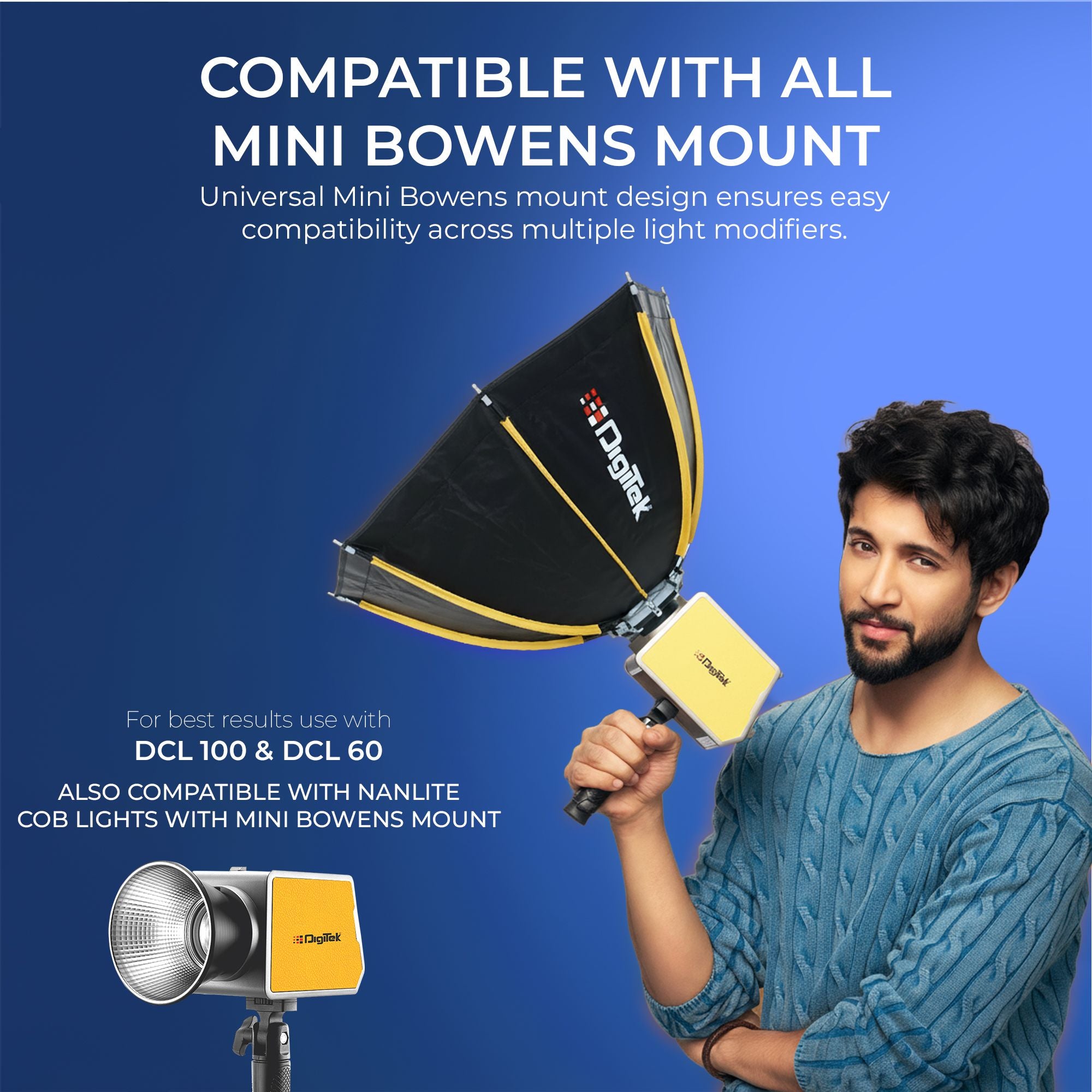 صندوق إضاءة ناعم Digitek (DSB 30cm Mini) مقاس 30 سم مع حامل Mini Bowens