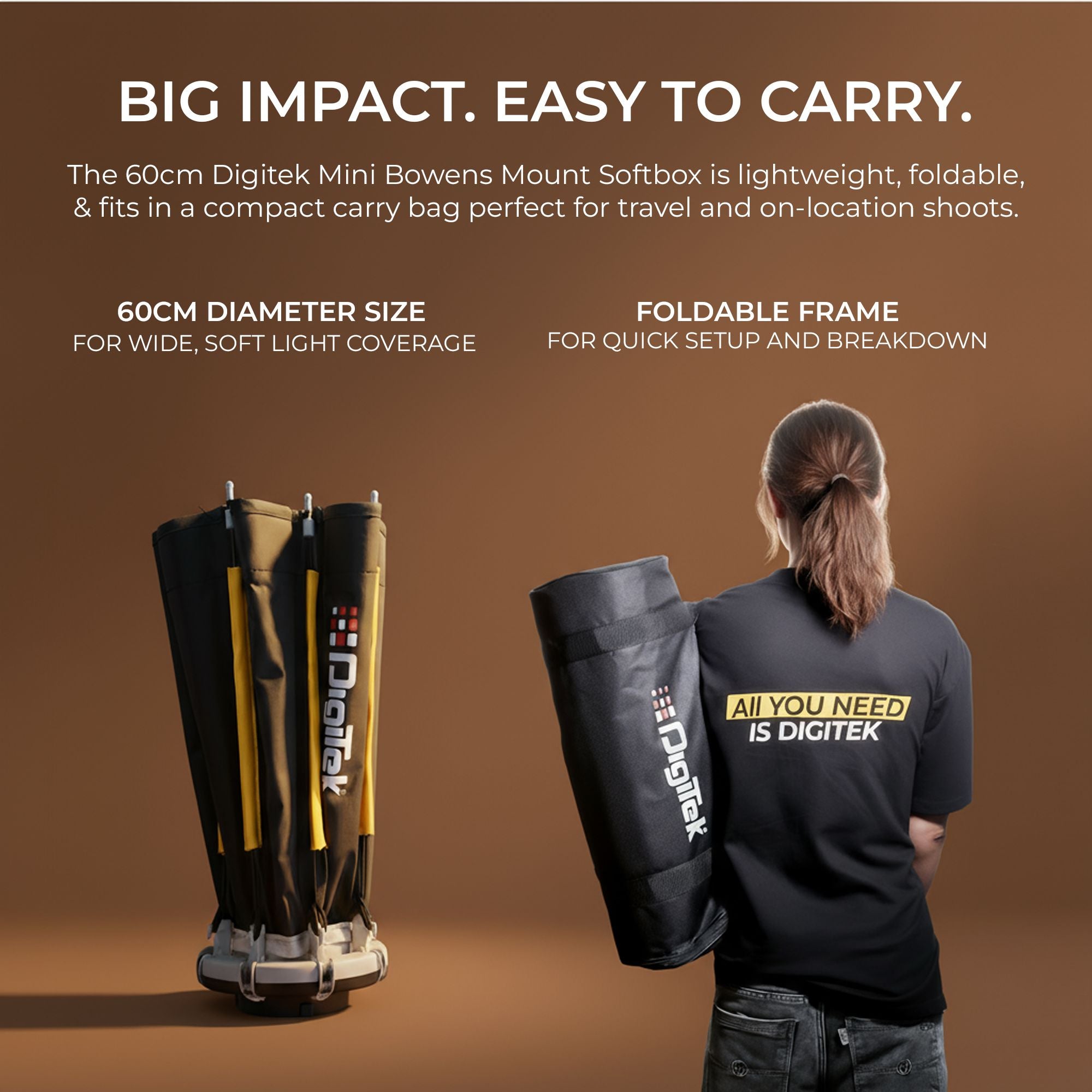 صندوق إضاءة ناعمة Digitek (DSB 60cm Mini) مقاس 60 سم مع حامل Mini Bowens