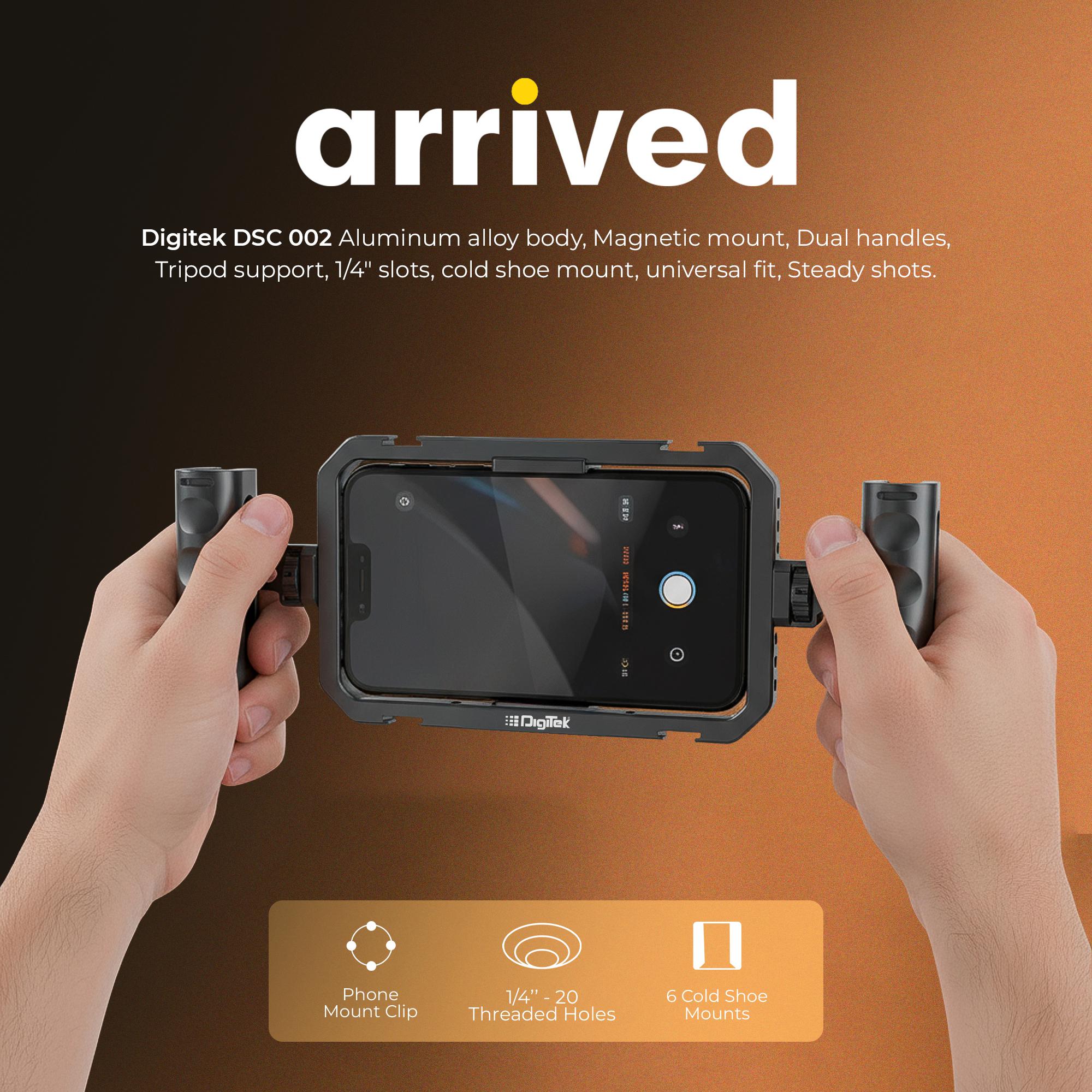 Digitek (DSC 002) Handheld Aluminum Alloy Universal Smartphone Cage Video Rig for Vloggers