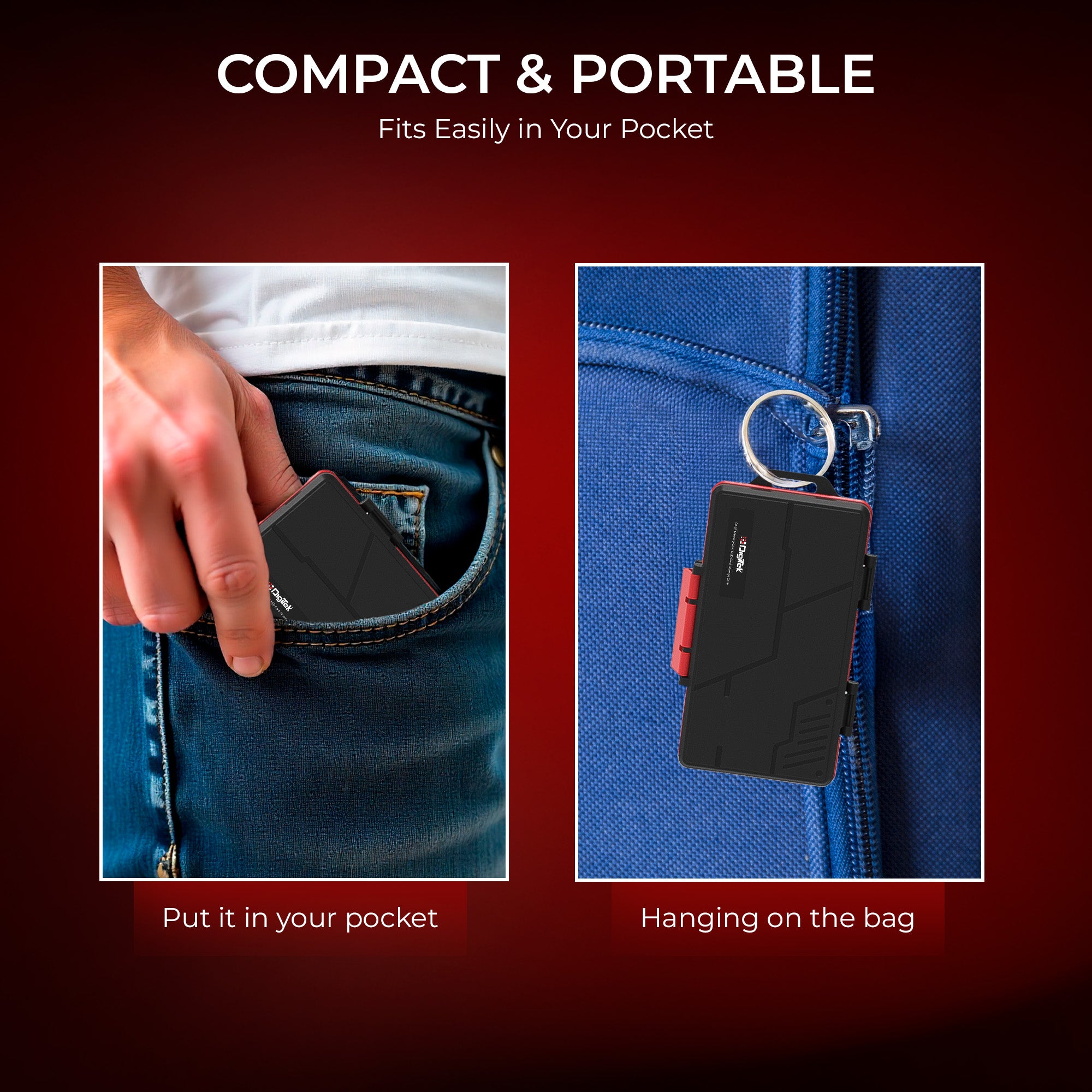 علبة تخزين بطاقات الذاكرة وبطاقات SD المتكاملة من ديجيتك (DCH 025)