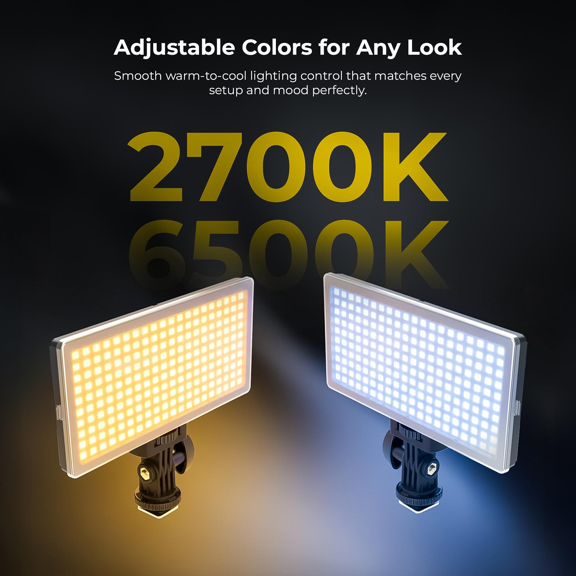 Digitek (LED-D308) 25W Bi-Color LED Video Light with Hot Shoe Mount, 2700K–6500K Adjustable Color Temperature, 308 LEDs, 2860LM Brightness, CRI 85+, For YouTube, Vlogging, Photography, Video Shoot (Battery Not Included)