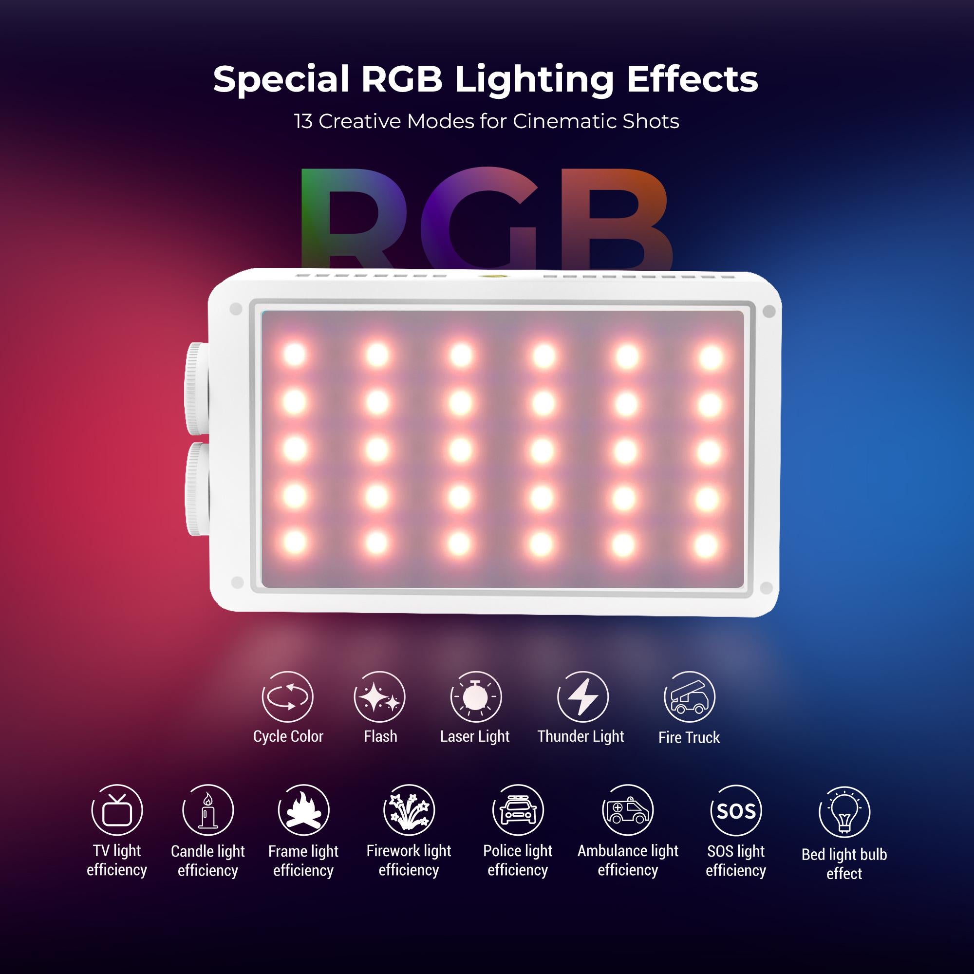 مصباح فيديو LED محمول من ديجيتك (LED-D40W RGB) بقوة 40 واط