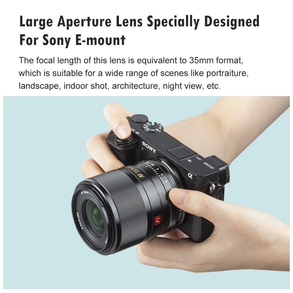 VILTROX 23mm F1.4 f/1.4 Sony E-Mount Auto Focus APS-C Prime Lens for Sony E-Mount Camera A6500 A6300 A6000 A7RⅣ A7RⅢ A7Ⅲ A7RⅡ A7Ⅱ A7S A7R - Digitek