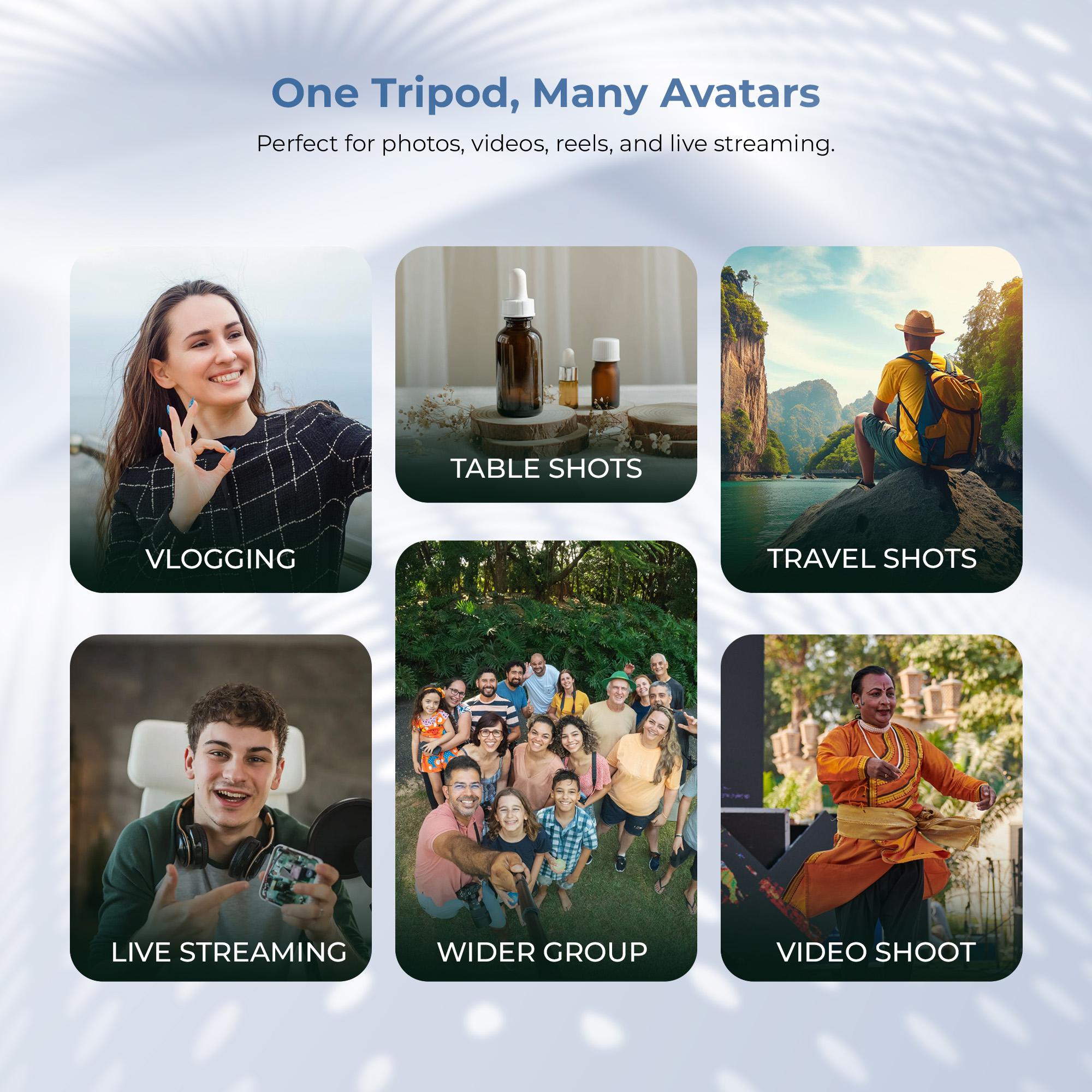 Digitek (DTR 470SS) Foldable Tripod Selfie Stick with Wireless Remote & 3 Leg Tripod Base, 4.67 Ft Max Height, 360 Degree Rotation, Use with Smartphone for Vlogging, Reels, Travel & Content Creation