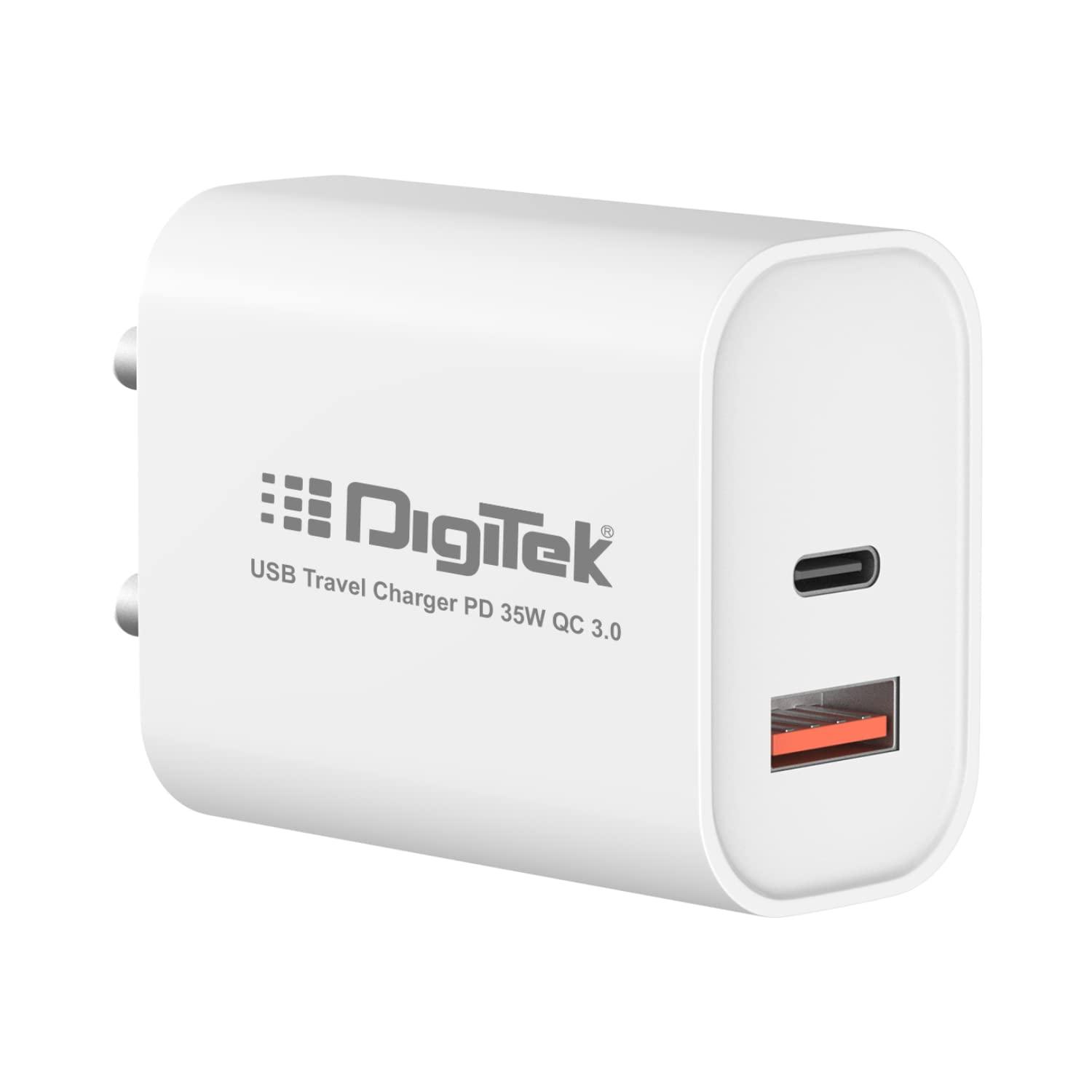 Digitek (DMPD QC 35W) USB Travel Charger QC 3.0 PD 35W, up to 4X Faster Than a Normal USB Charger - Digitek