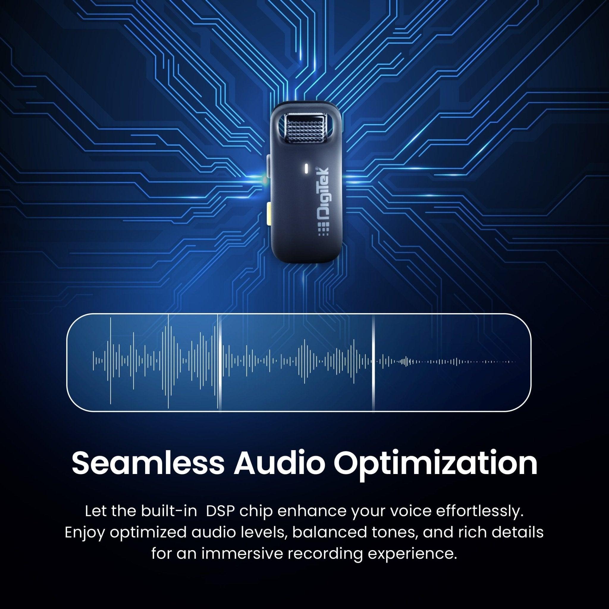 Digitek DWM-103 Wireless Microphone System with Dual Interface Type C & Lightning Connector - Digitek