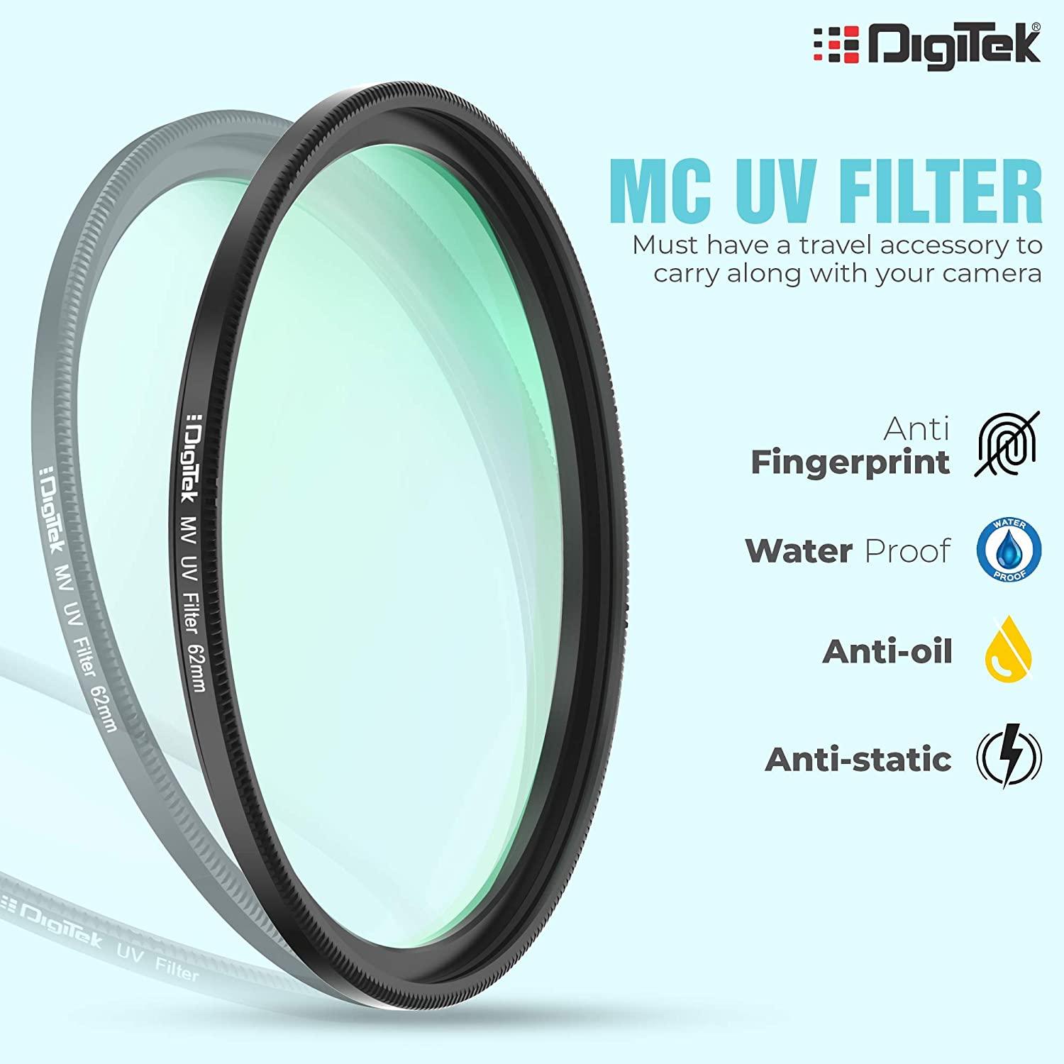 Digitek (MC UV MM) MC UV Filter with 16 Multi-Coated Layers for DSLR Camera Lens Protection from UV Rays, Dust & Scratches - Digitek