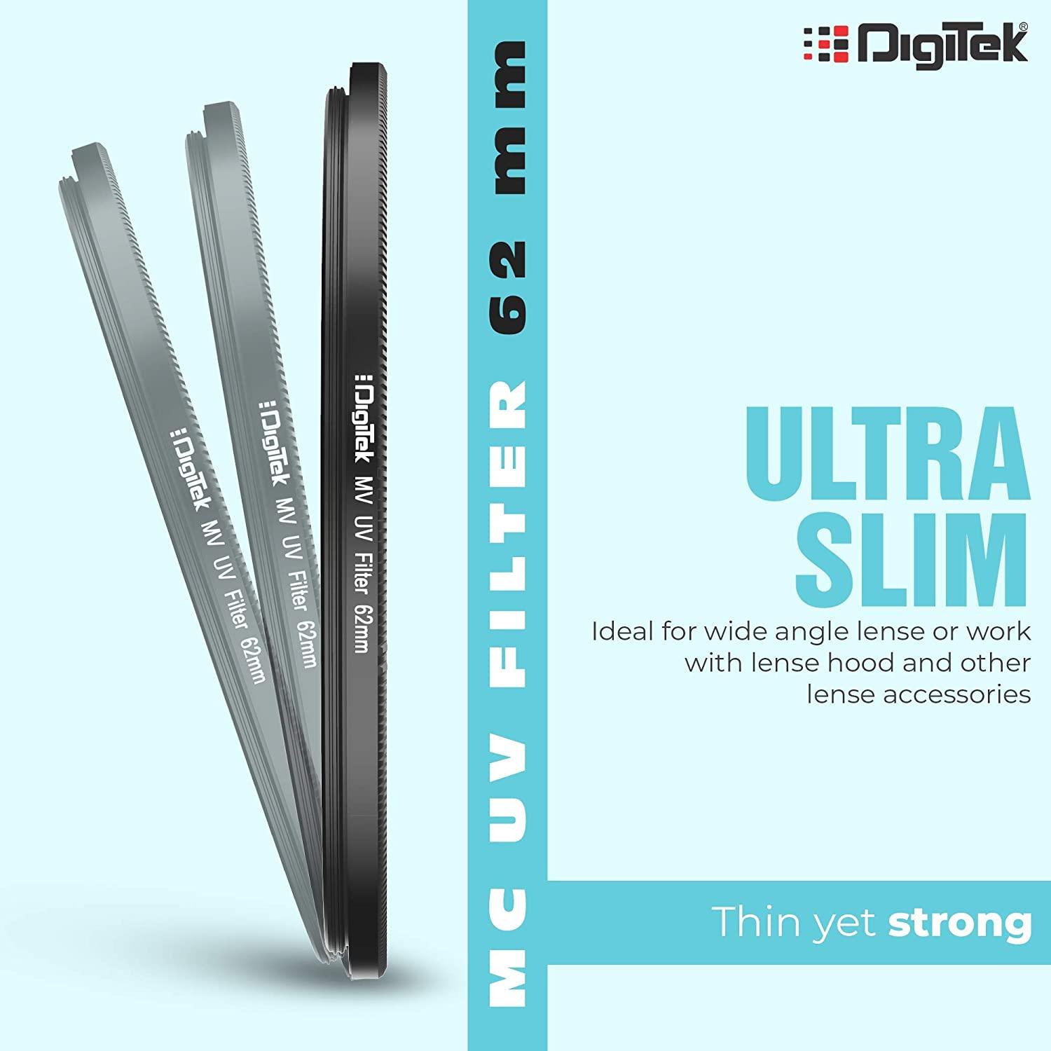 Digitek (MC UV MM) MC UV Filter with 16 Multi-Coated Layers for DSLR Camera Lens Protection from UV Rays, Dust & Scratches - Digitek