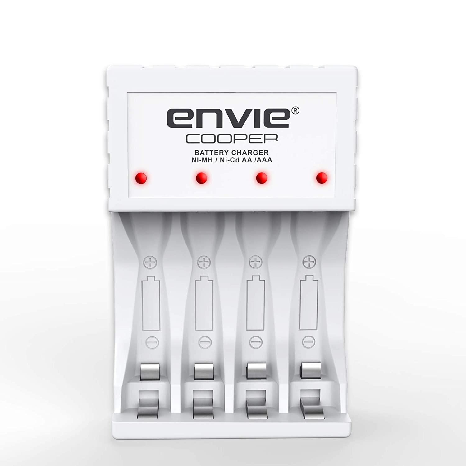 ENVIE (ECR-20 MC) Cooper Rechargeable Battery Charger for AA & AAA Ni-mh Batteries with LED Indicator - Digitek