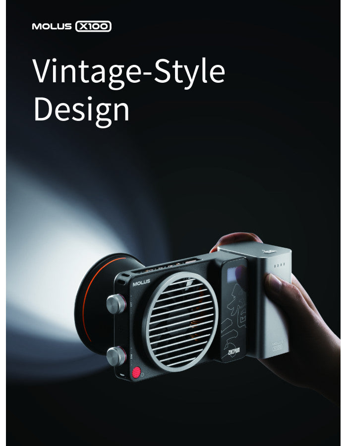 ZHIYUN MOLUS X100 PRO Bi-Color 100W COB Video Light, 385g LED Pocket Light 17317Lux 2700K-6500K CRI 95+/TLCI 97+ with Bluetooth App Control AC/DC Power Supply