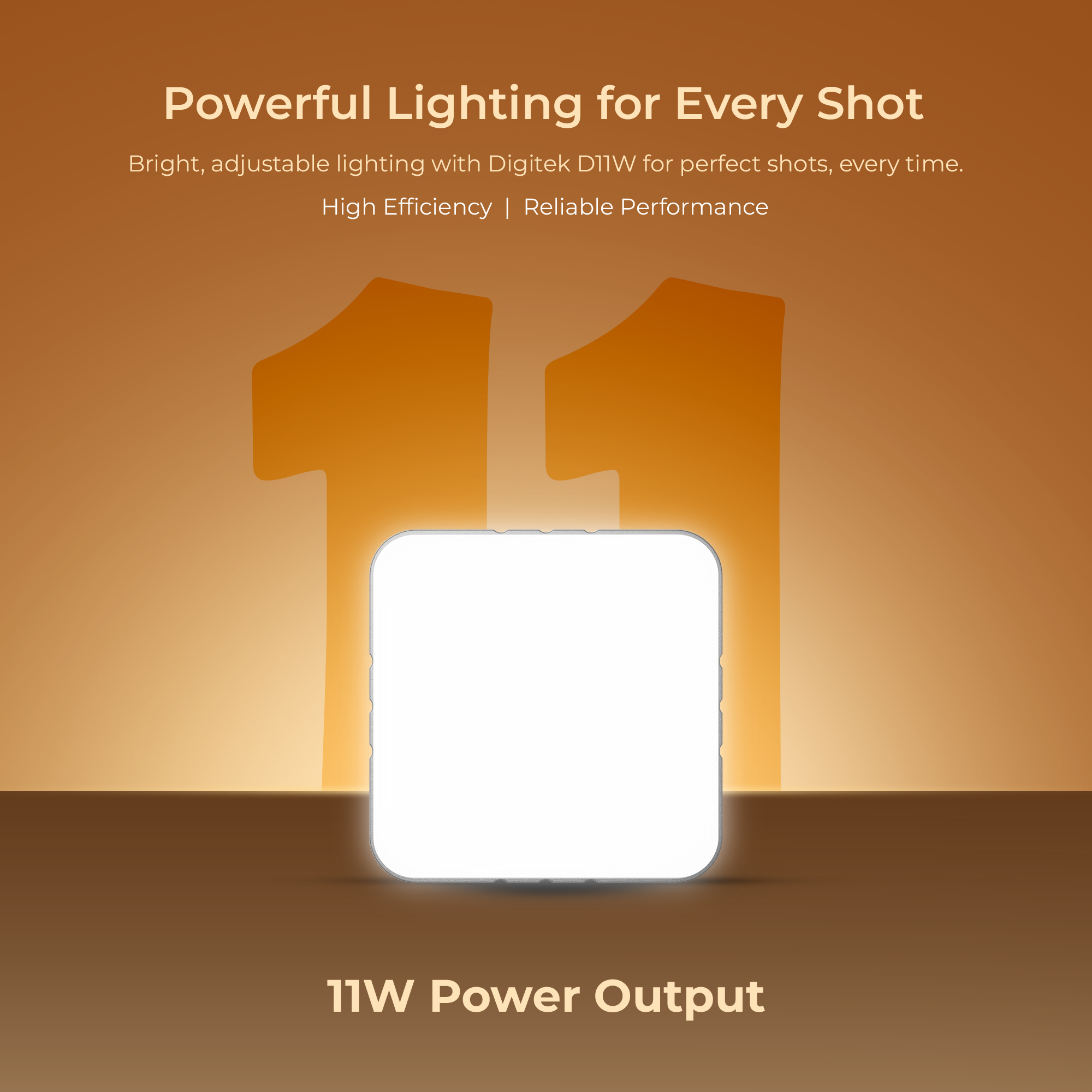 Digitek (LED-D11W Bi Color) Mini 11W Bi-Color LED Video Light with 120° Beam Angle, 2000mAh Battery, Brightness Adjustment, 2500K–9900K, Type-C Charging, 1/4" Mount, 40 LEDs Bulbs, for Vlogs & Live Streaming