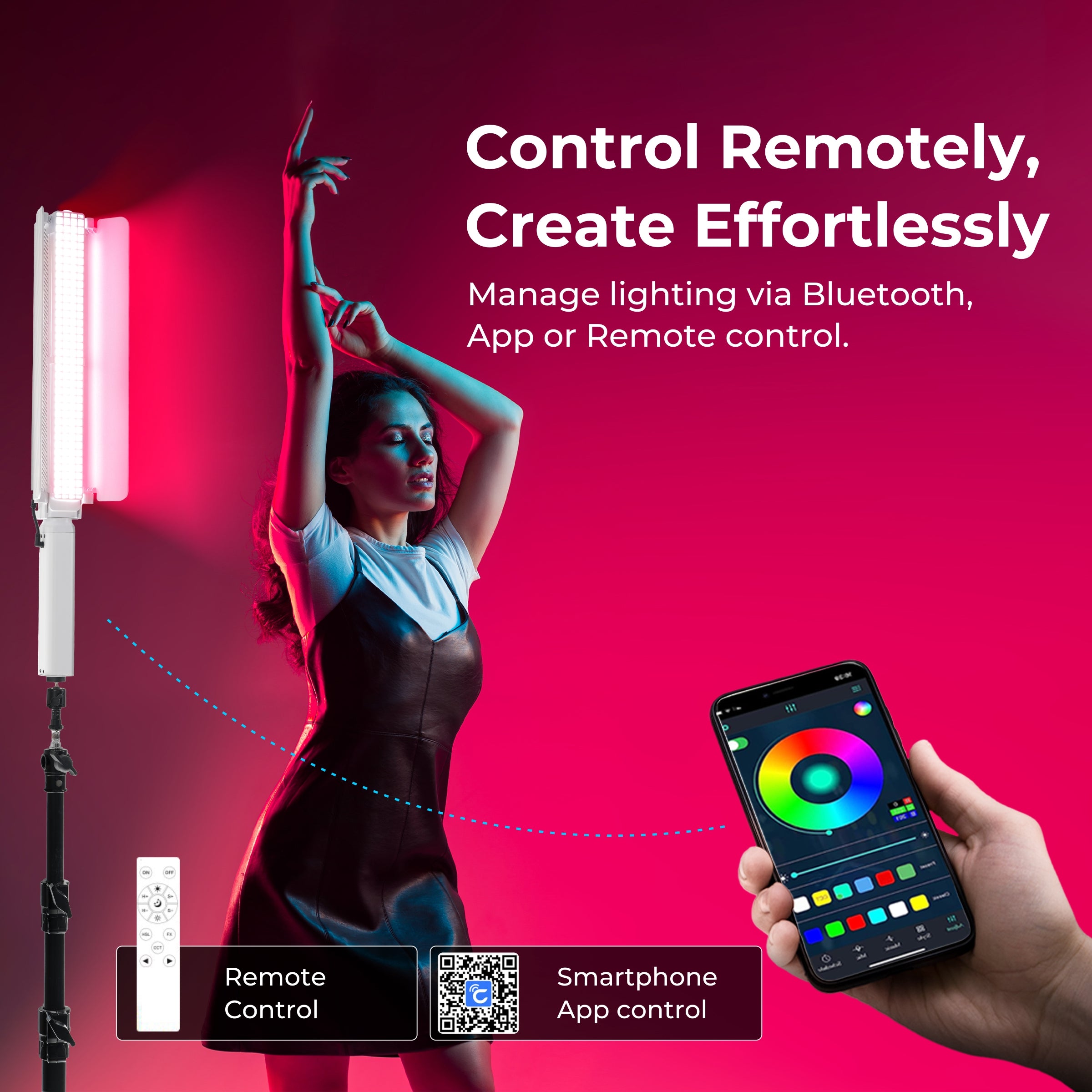 Digitek (DSL-1000 RGB) Stick Light Portable Handheld RGB LED Light Wand 100W DSL-1000 RGB