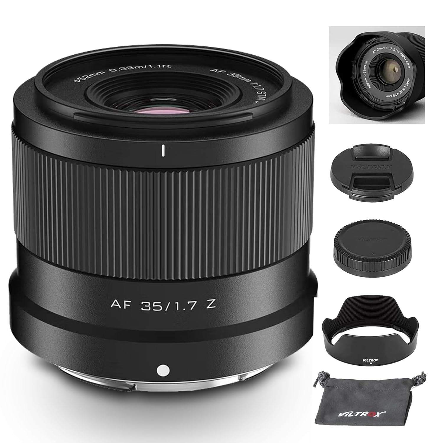 VILTROX 35mm F1.7 f/1.7 Z-Mount Large Aperture APS-C STM Auto Focus Prime Lens for Nikon Z-Mount Z5 Z50 Z50II Z6 Z6II Z7 Z7II ZFC Z30 Z9 Z8 ZF Z6III