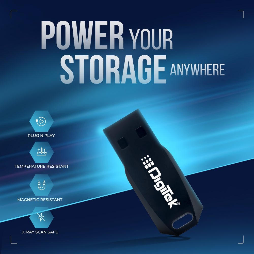 محرك أقراص فلاش USB 3.2 عالي السرعة من ديجيتك (Dud 3.2P 32GB)، سهل الاستخدام، مقاوم للأشعة السينية والمجالات المغناطيسية، هيكل بلاستيكي متين - متوافق مع أنظمة التشغيل ويندوز وماك 