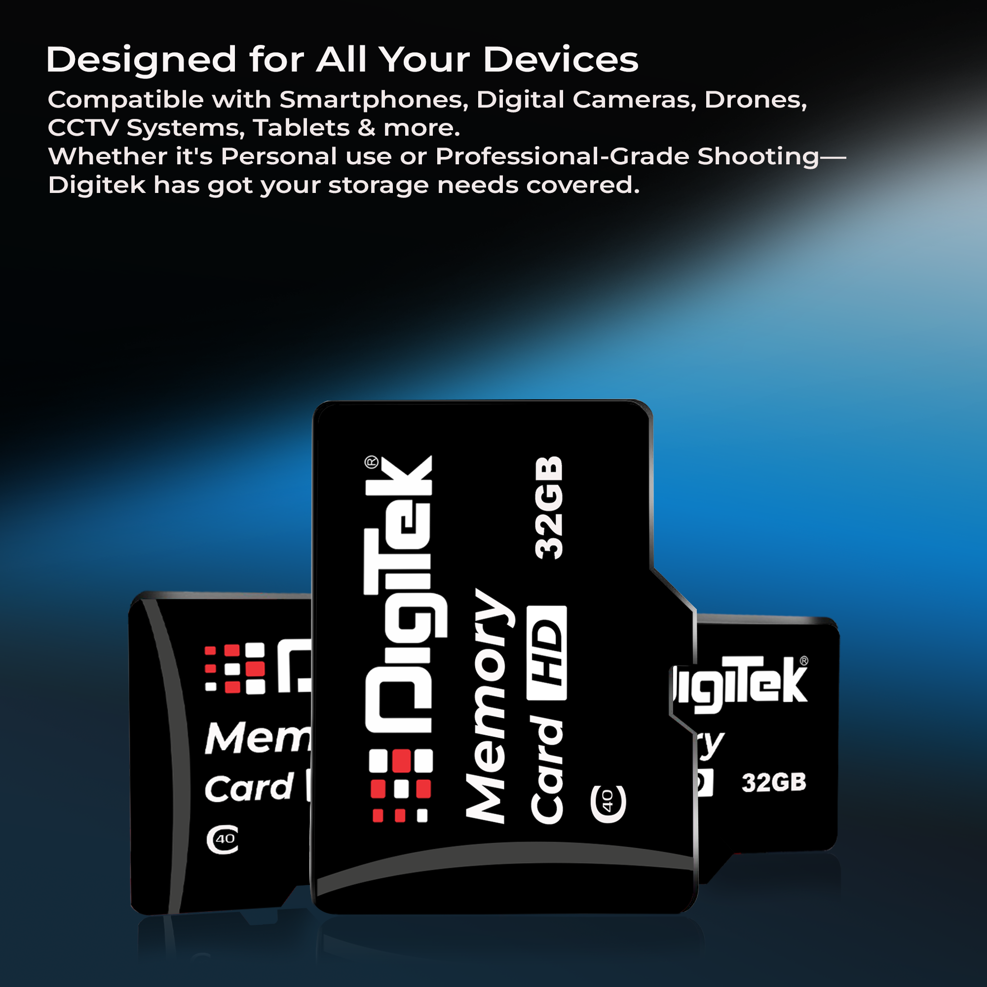 Digitek (DTF 32GB C40) High Speed 32GB Micro SDHC UHS III Memory Card – A2 Speed, 200MB/s, Waterproof & Shockproof, for 4K/8K Video, Drones, CCTV & Smartphones