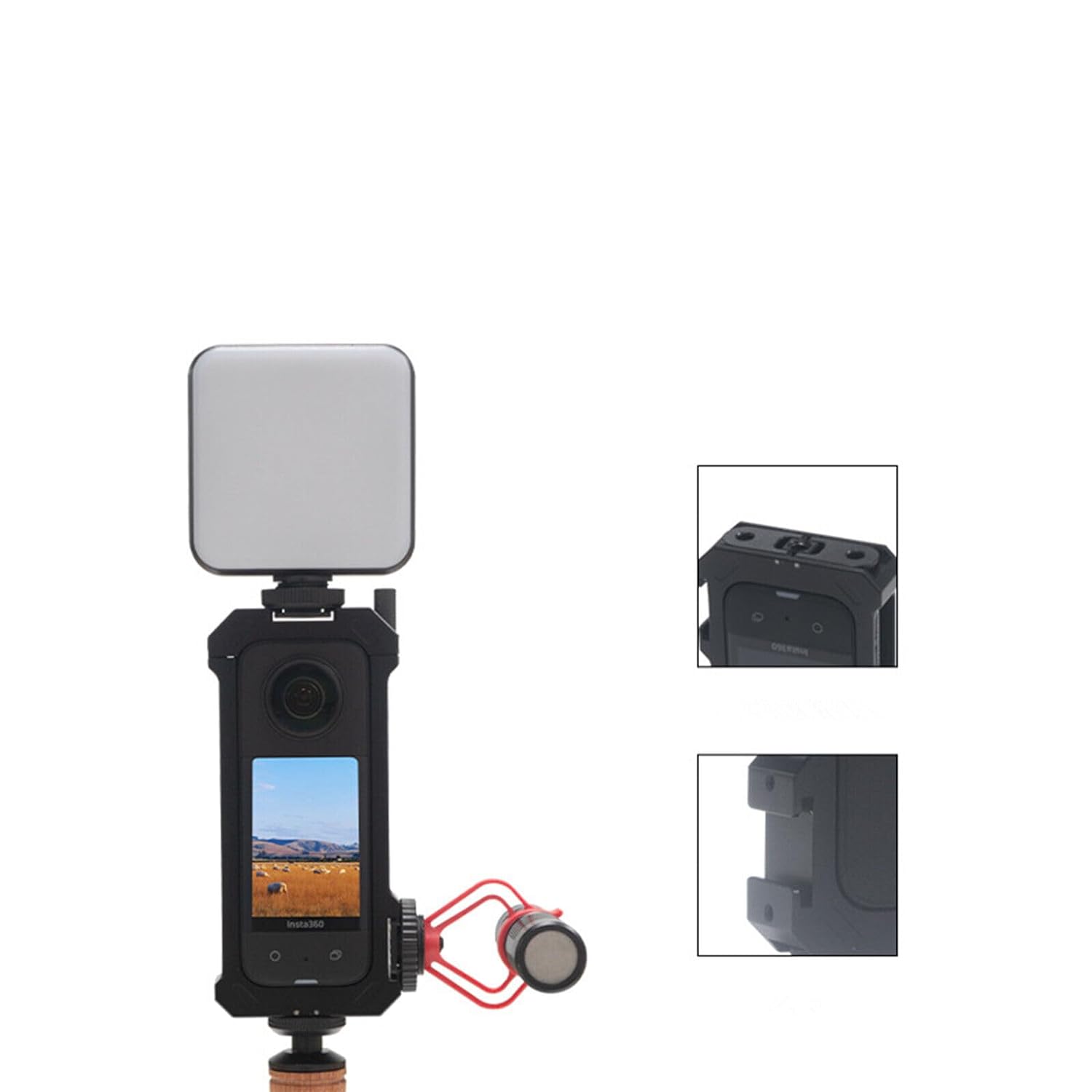 Digitek Cam Cage for Insta X3 Camera Aluminum Form-Fitted Cage with Quick Tripod Mounting - Digitek