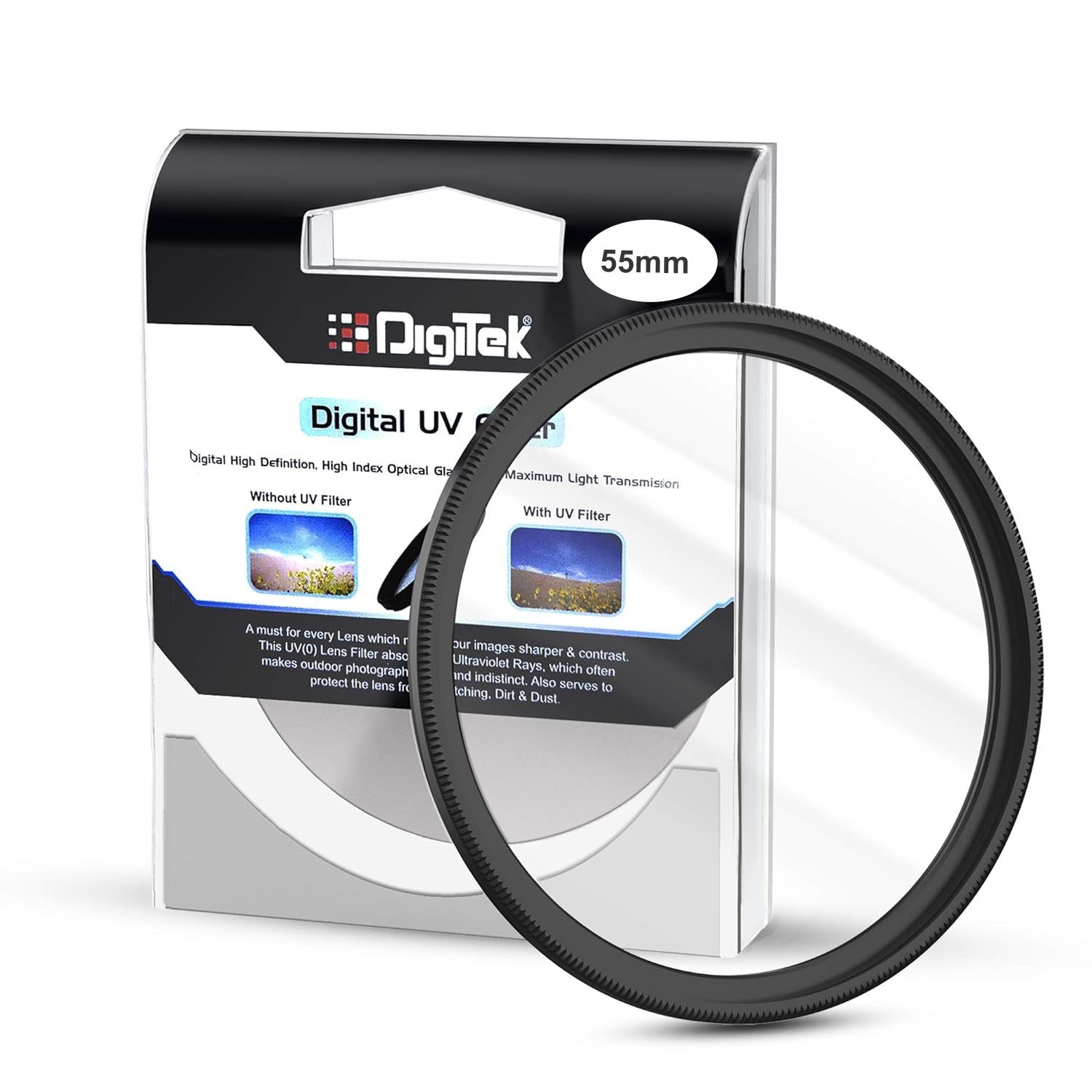 Digitek UV-Protection Lens Filter (Filter with Slim Frame for DSLR Camera Lens Protection from UV Rays, Dust & Scratches) - Digitek
