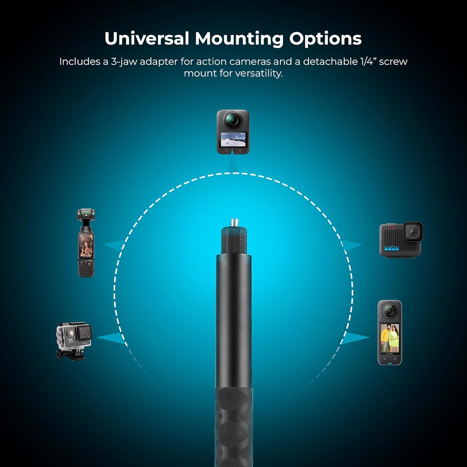 Digitek (DTR 495 IS) Aluminum Alloy 1.5 Meter Invisible Stick for Action Cams