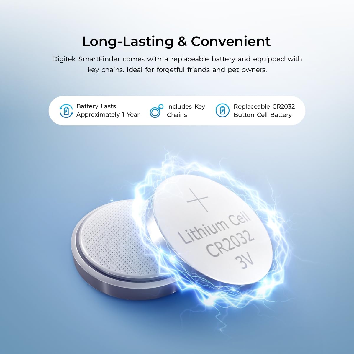 جهاز Digitek SmartFinder (DSF 001) اللاسلكي بتقنية البلوتوث لتتبع أجهزة الإنذار ضد الفقدان والسرقة، يعمل مع أجهزة iOS.