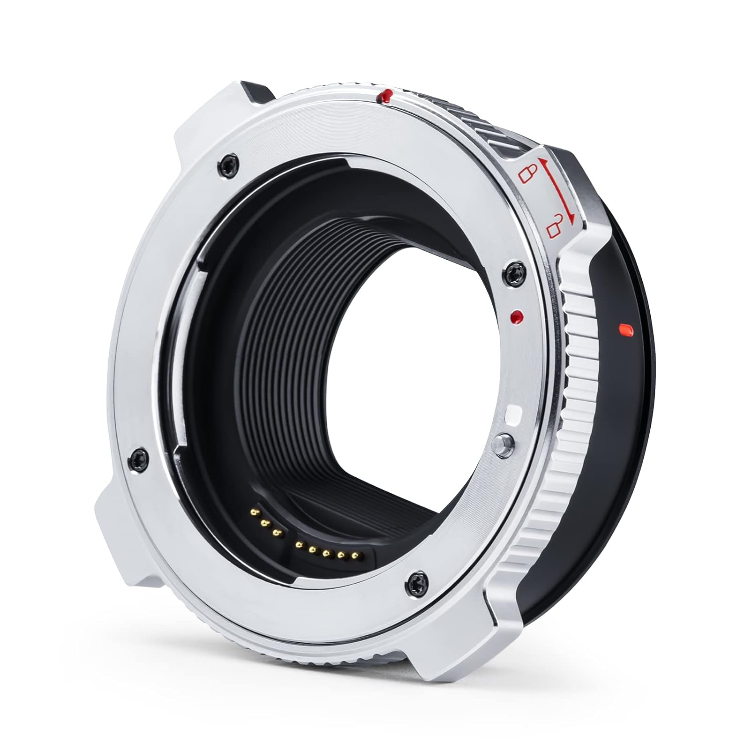 EF-EOS R Pro Auto Focus Lens Mount Adapter with Security Lock Compatible with Canon EF/EF-S Lens to RF Mount Camera EOS R R5 R5C R6 RP C70 Red Komod,Idea for Large Lens