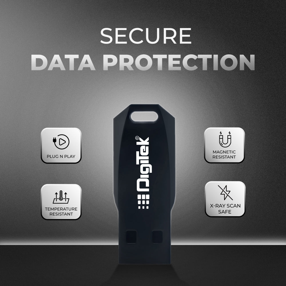 ذاكرة فلاش USB 3.2 عالية السرعة من ديجيتك (Dud 3.2P 64GB)، تعمل بمجرد التوصيل، مقاومة للأشعة السينية والمجالات المغناطيسية، هيكل بلاستيكي متين - متوافقة مع أنظمة ويندوز وماك أو إس 