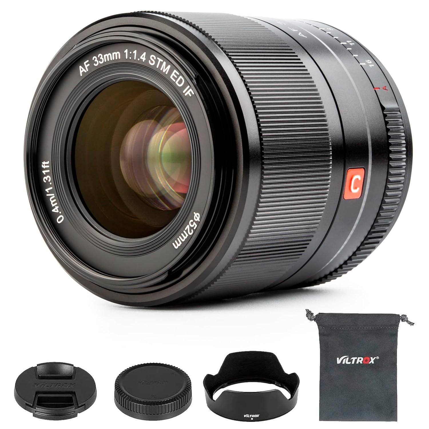 VILTROX 33mm F/1.4 F1.4 w/Lens Filter kit, XF AF 33/1.4 STM APS-C Auto Focus Fixed Focus Lens for Fuji Fujifilm X-Mount X-T3 X-H1 X20 X-T30 X-T20 X-T10 X-A1 X-A2 X-A3 X-A5 X-A7 X-E2 X-E2S X-E3 Camera