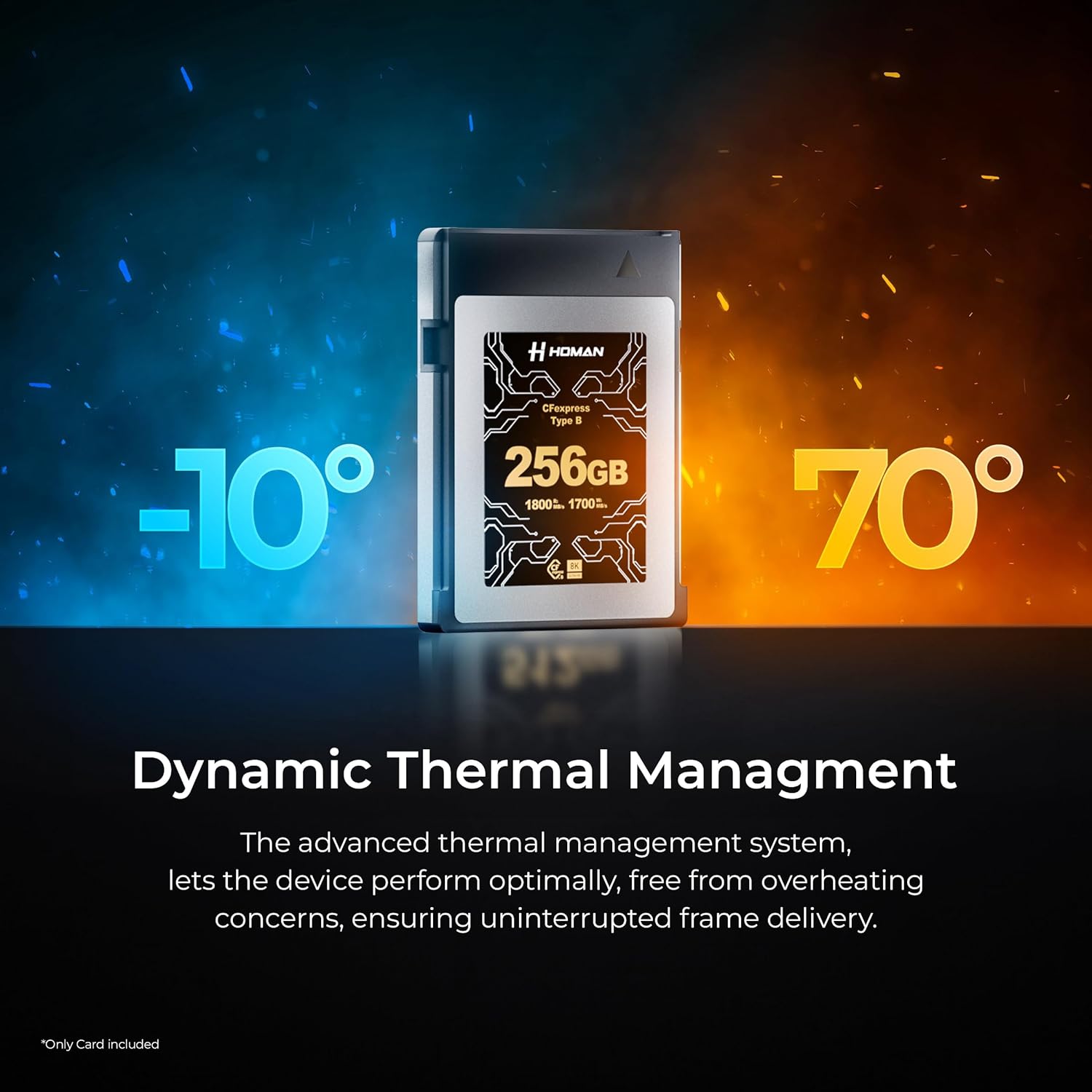 HOMAN CF Express Card Type-B 256GB fit for Any Environmental Temperature from -10 Degree to 70 Degree Celsius with 10 Year Warranty & Recovery - Digitek