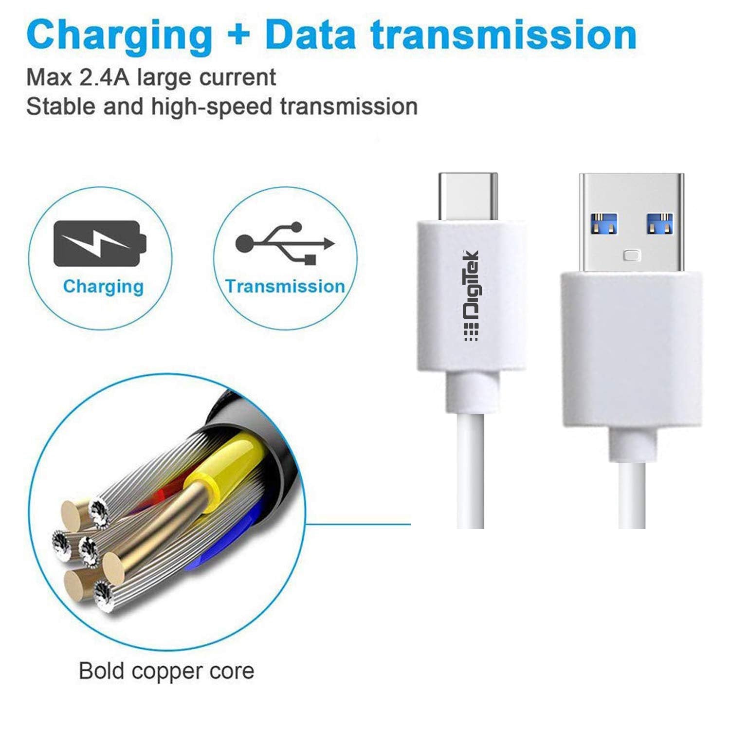 كابل ديجيتك من النوع C تيار مستمر 1 متر صندوق قاطع الدائرة