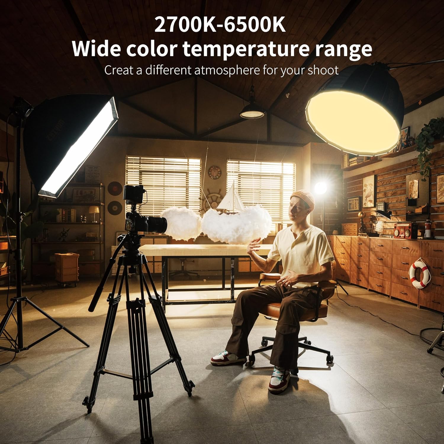 ZHIYUN Molus B100[Official] 100W Video Light, COB LED Video Light with Bowens Mount, Two-Tone Studio Light, 20600LUX/1M/2700K-6500K/ CRI ≥96/ TLCI ≥96/ APP Control, 13 Bright Effects