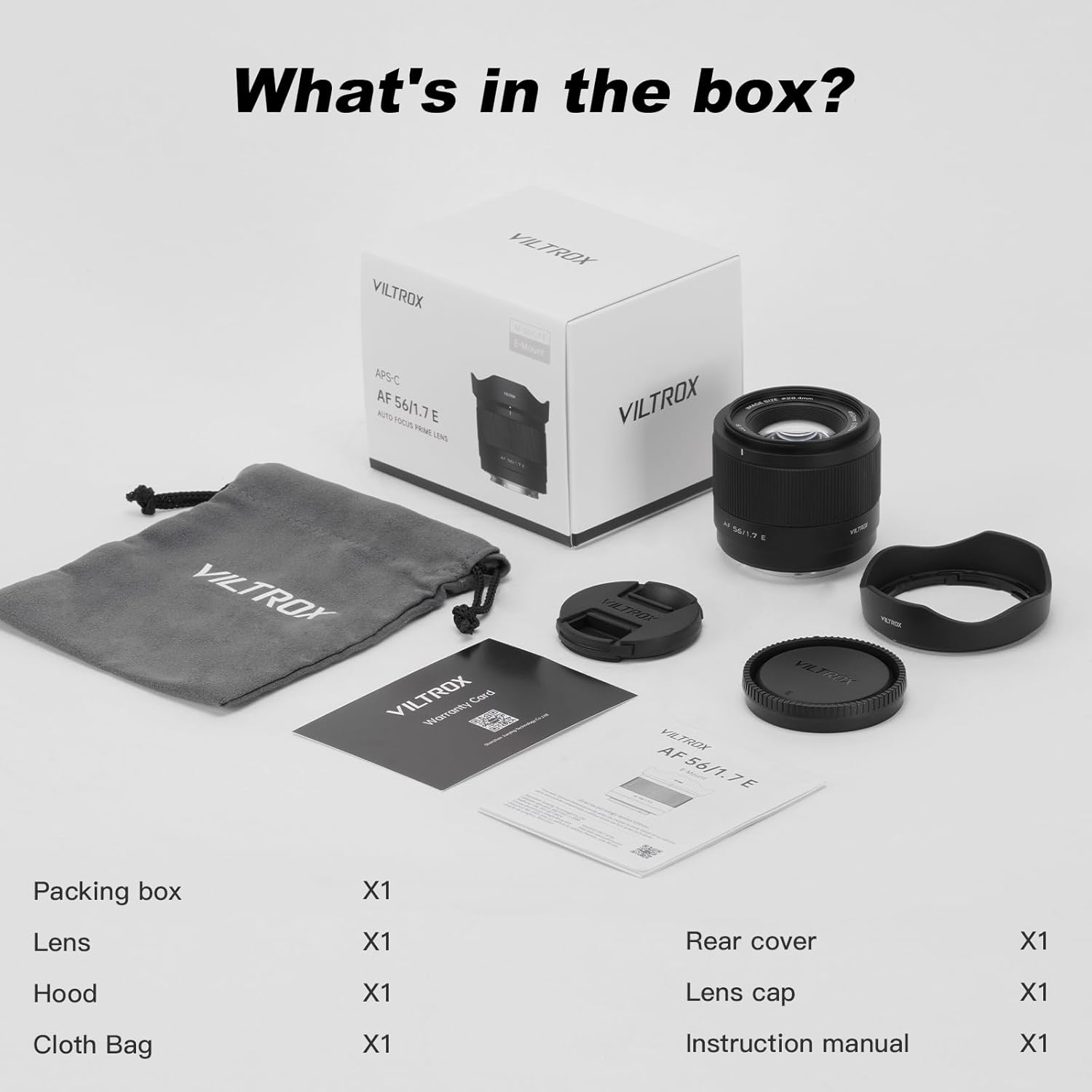 VILTROX 56mm F1.7 SLR Camera Lens E-Mount AF APS-C Large Aperture Wide-Angle Auto Focus Format Portrait Lens for Sony ZV-E10 FX30 ZC-E10II a5000 a5100 a6000 a6100 a6700 a6300 a6400 a6500 a6600