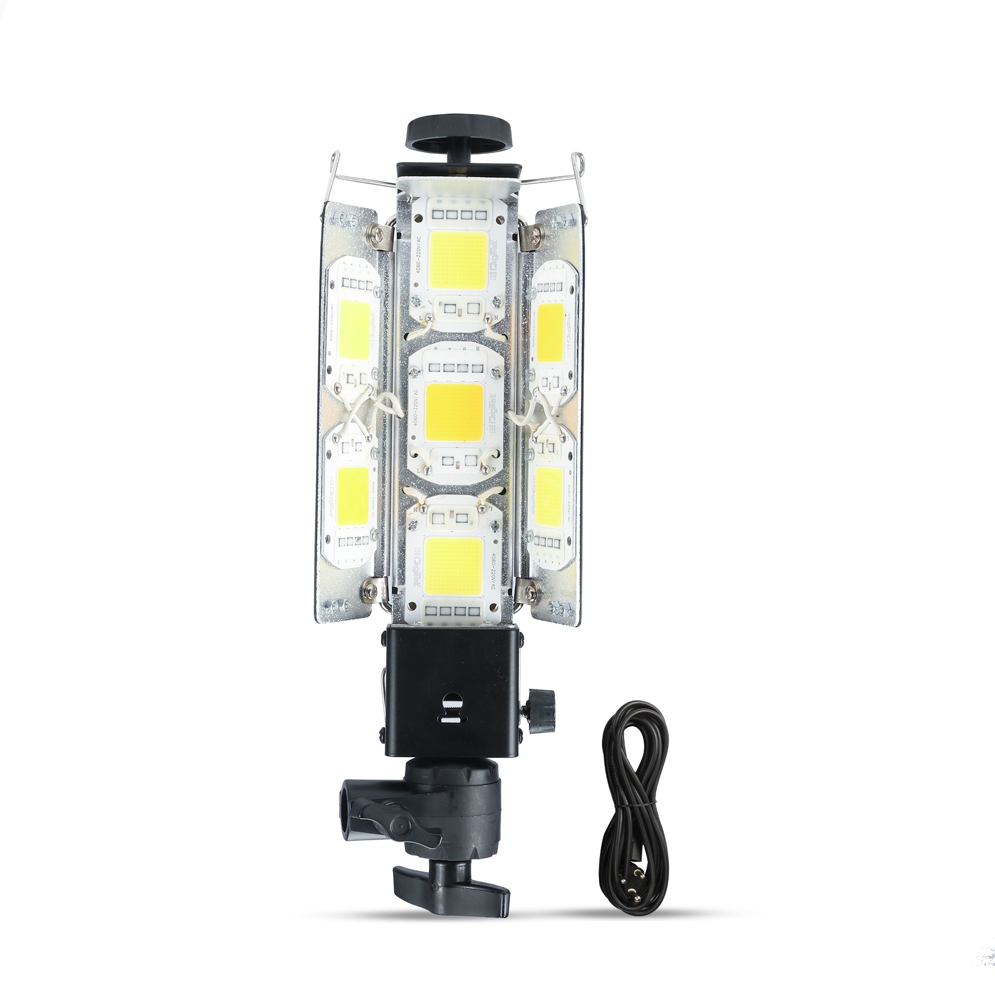 مصباح Digitek (DPL 700) Porta Light مزود بـ 7 مصابيح LED COB بإضاءة بيضاء دافئة لاستهلاك منخفض للطاقة، مثالي لإضاءة الكاميرا في التصوير الفوتوغرافي والفيديو. 