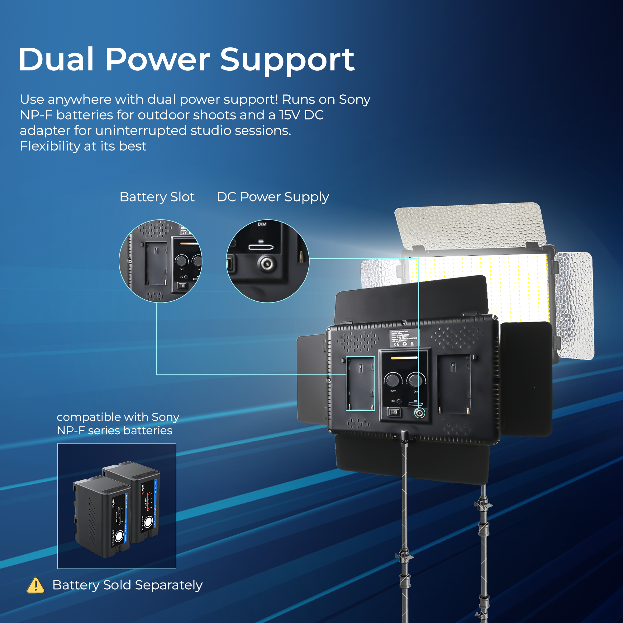 لوحة إضاءة فيديو LED احترافية محمولة من Digitek (LED D1120)، أنيقة وسهلة الحمل، مثالية لتصوير حفلات الزفاف والتصوير الخارجي والمزيد (البطارية غير مشمولة). 