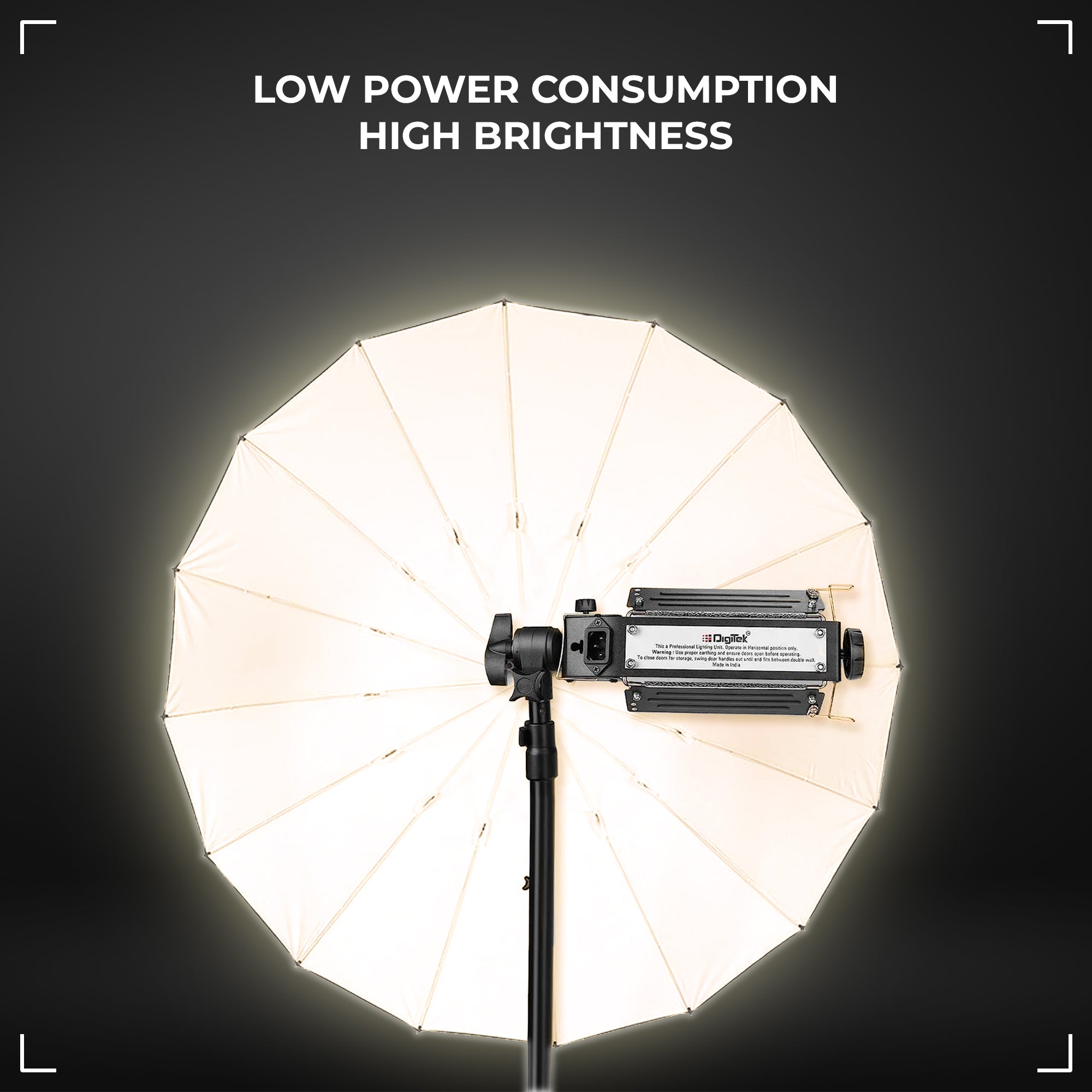 Digitek (DPL 700) Porta Light with 7 COB LED Warm White Light for Low Power Consumption for Camera Lighting in Photography & Video Shoot