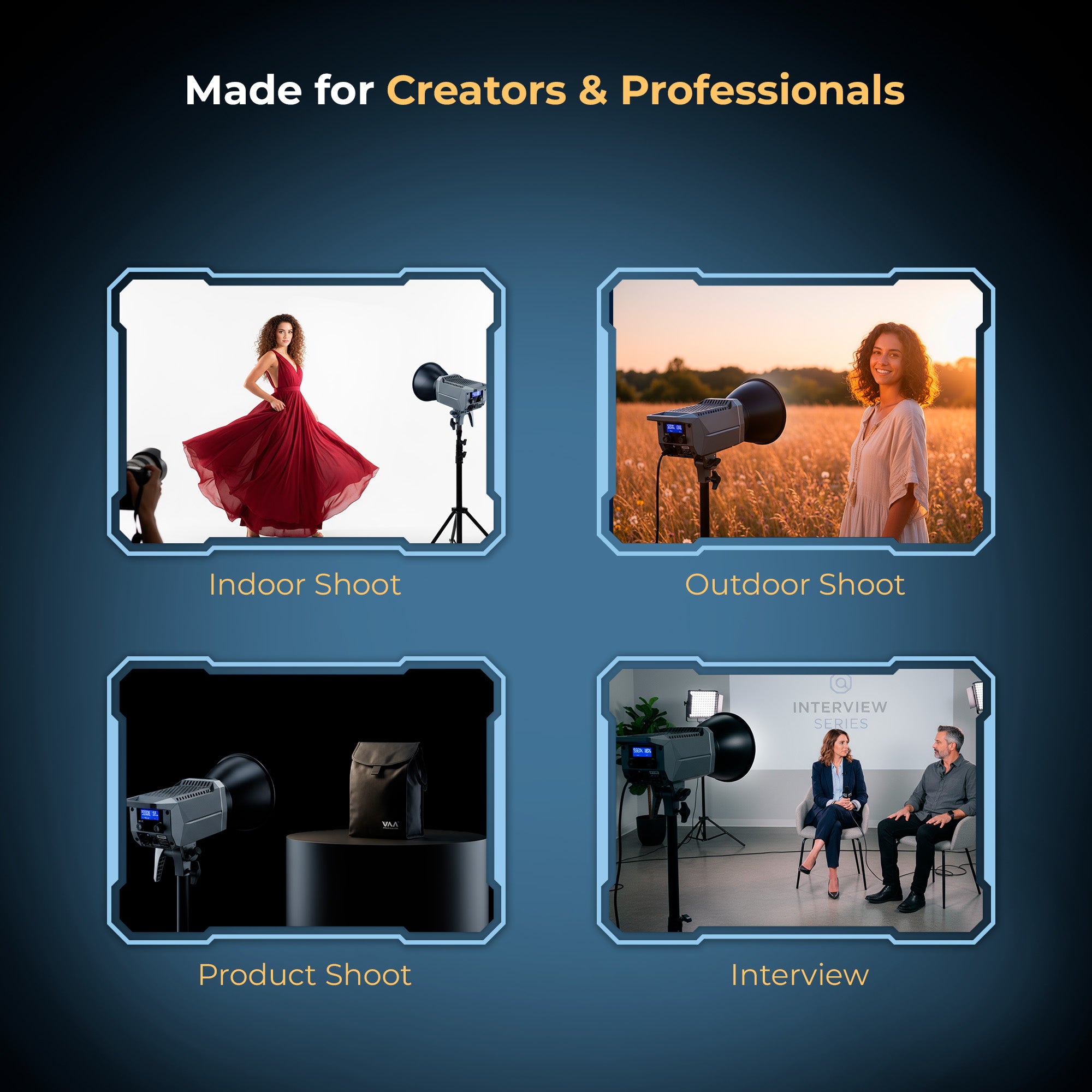 ديجيتك (مجموعة دي سي إل 250 واط) إضاءة مستمرة ثنائية اللون بقوة 250 واط