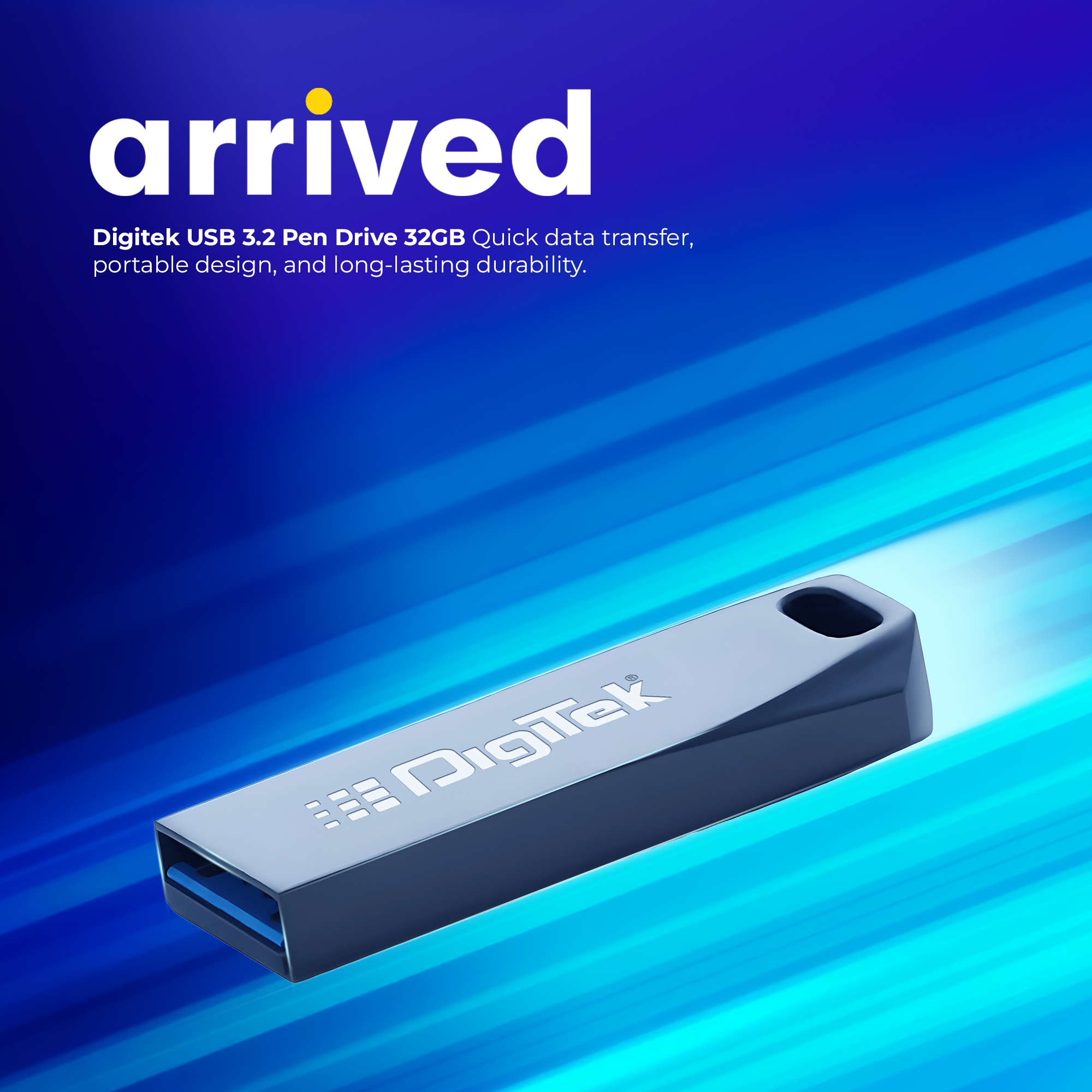 محرك أقراص فلاش USB 3.2 من ديجيتك (دود 32 جي في 3.2)، سعة تخزين 32 جيجابايت، سرعة قراءة وكتابة عالية، محرك أقراص محمول، مغناطيسي، مقاوم للأشعة السينية ودرجات الحرارة، متوافق مع أنظمة ويندوز وماك أو إس