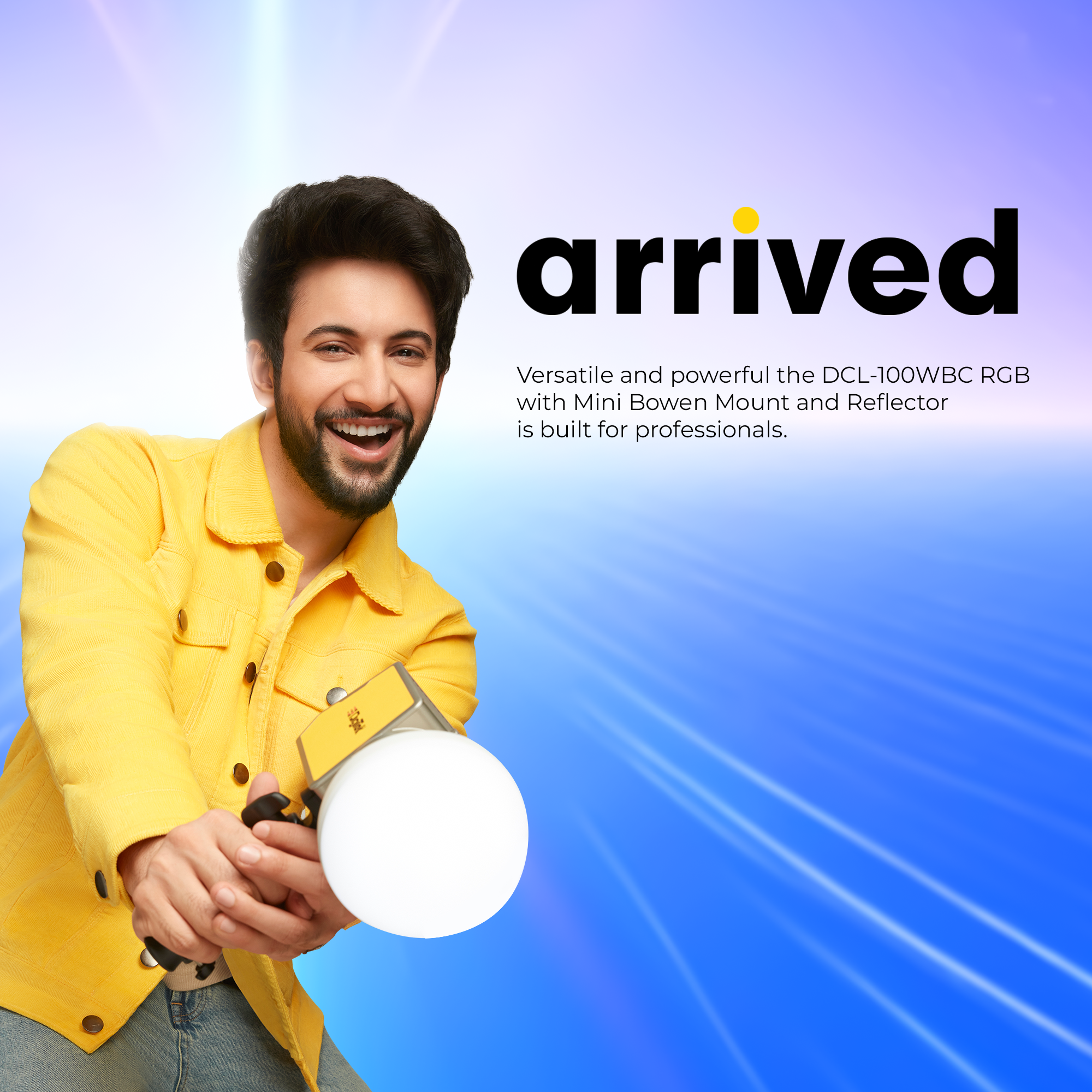 Digitek (DCL 100WBC RGB) 100W LED Video Light with Mini Bowens, Reflector, CRI 97+, 2700-6500K, 13000LM, App Control, 4500mAh Battery, 1/4 Mount, 20 FX Modes, for Indoor and Outdoor Shoots