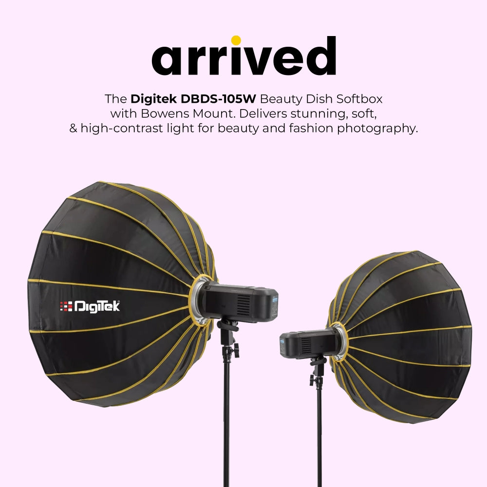 صندوق إضاءة ناعم Digitek DBDS-105W مقاس 105 سم (أبيض)، قابل للطي، سهل النقل، خفيف الوزن، مزود بحامل Bowen للتصوير الفوتوغرافي وإضاءة الاستوديو مع موزع ضوء قابل للإزالة 