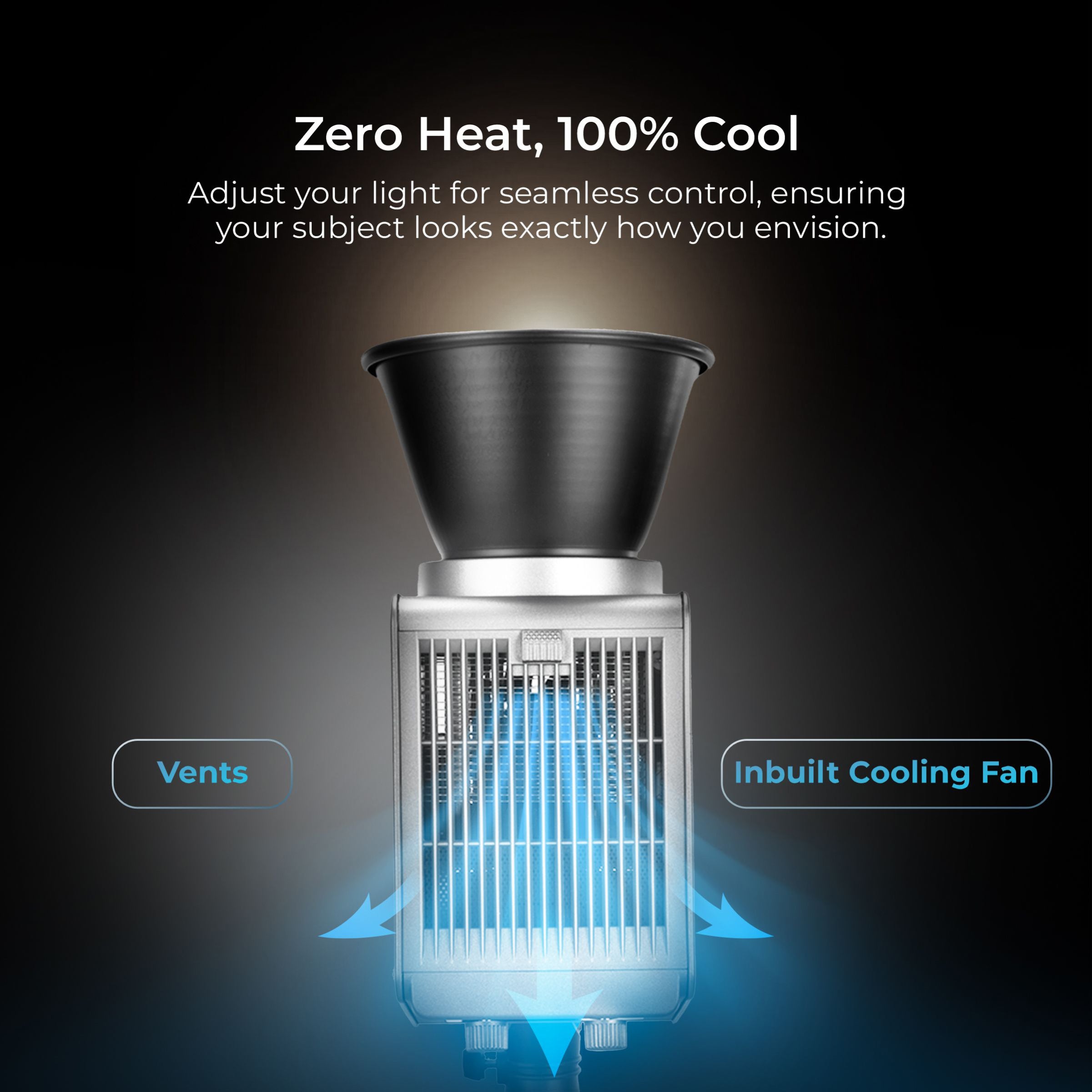 DIGITEK® (DCL-100 WBC) 100W Bi-Color Continuous LED Light with Mini Bowen Mount & Reflector, 2700K-6500K+200 Color Temp, 20FX Modes, 97+ CRI, 0-100% Brightness, APP Control, Lighting for Videography