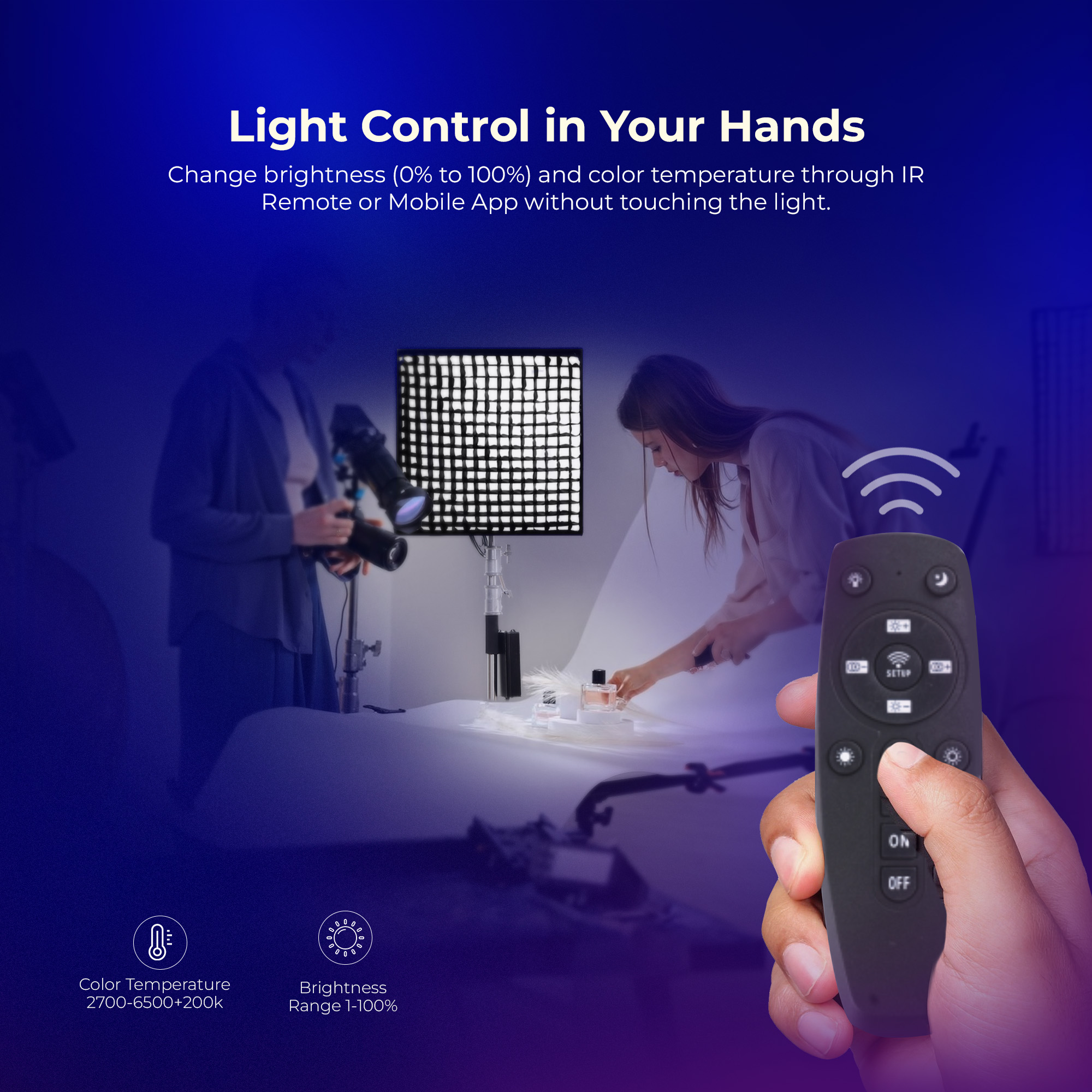 Digitek® (DFFL 6060) 200W Bi-Color Flexible Fabric LED Light with Remote & App Control, 768 LEDs, 2700K–6500K±200K, 5–100% Dimming, 120° Beam Angle, 18000LM, Includes X Bracket, Diffuser, Honeycomb Grid & Accessories, Ideal for Photo & Videography