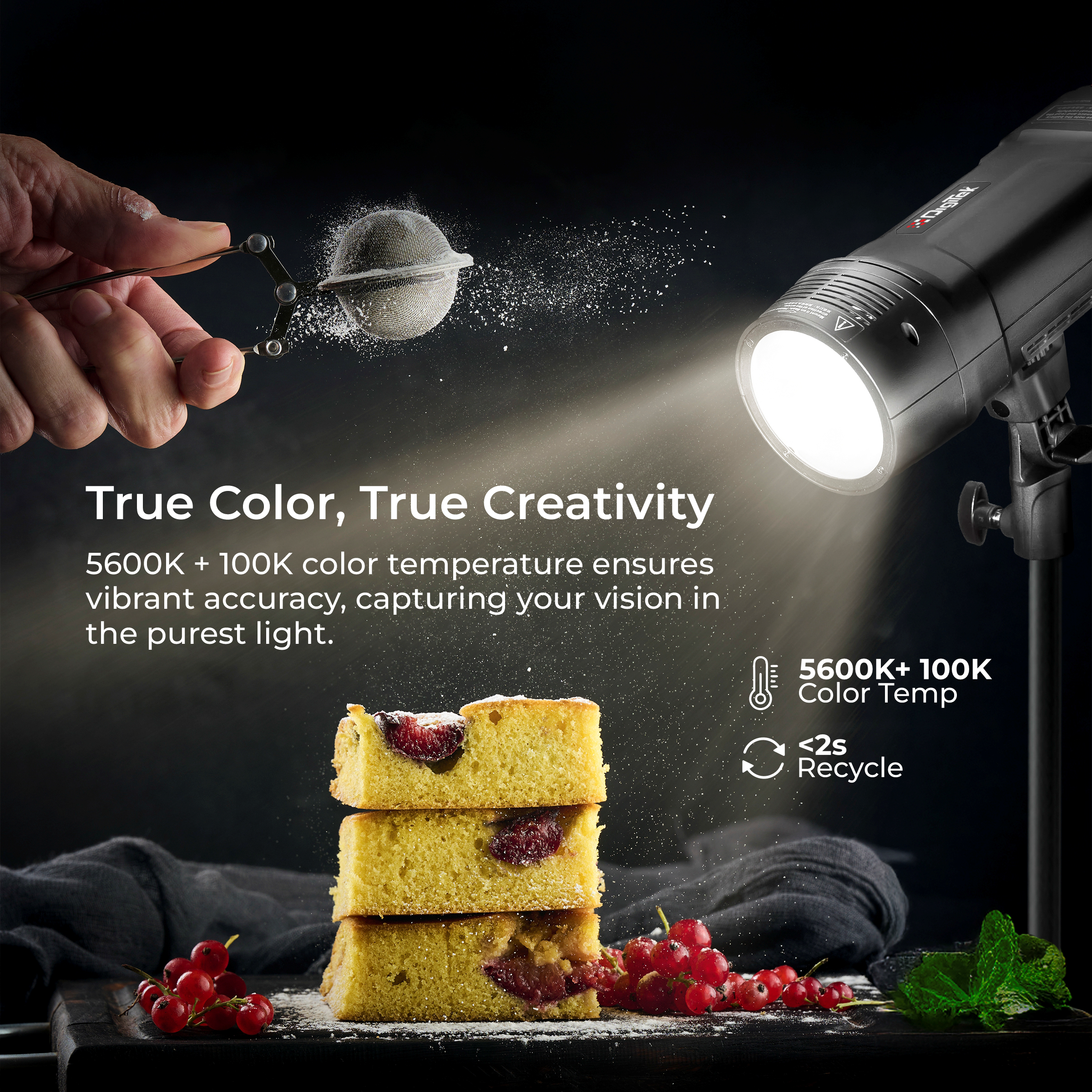 Digitek (DFL 220) Handheld TTL Flash Speedlite, 2s Recycle Time, 5600K Color Temp, 1/18000s High-Speed Sync, 32 Channels, Non Stop Power Range, TTL/Manual/Multi Modes, Lighting for Indoor/Outdoor Shoots