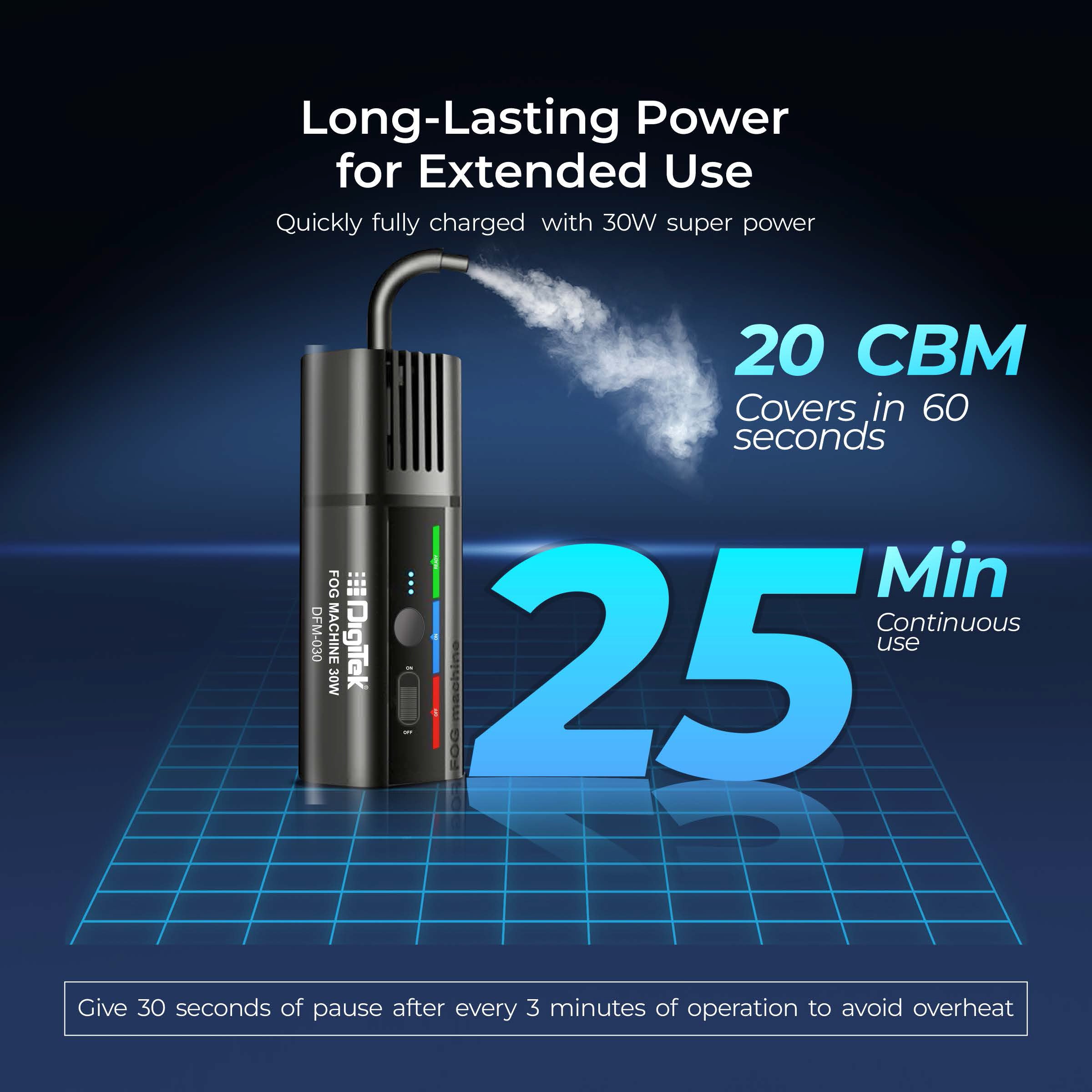 جهاز الضباب المحمول Digitek (DFM-030) مع جهاز تحكم عن بعد يُضفي أجواءً سينمائية مميزة على مناسباتكم، ويُحيي حفلات الهالوين، وحفلات الكريسماس، وحفلات الزفاف.