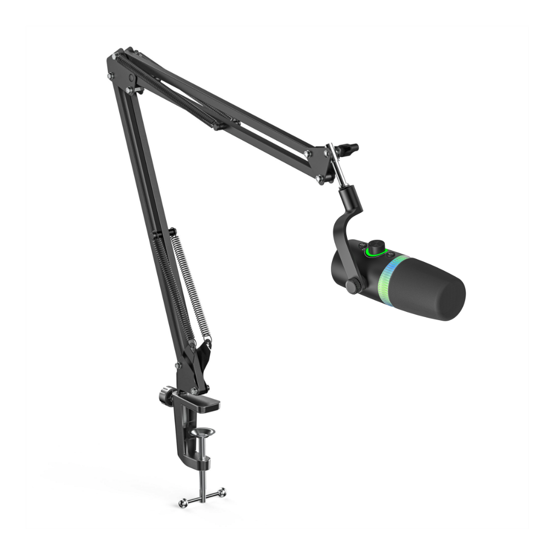 ميكروفون بودكاست احترافي ديناميكي من نوع Digitek (DM 701) مزود بمنفذ USB وإضاءة RGB