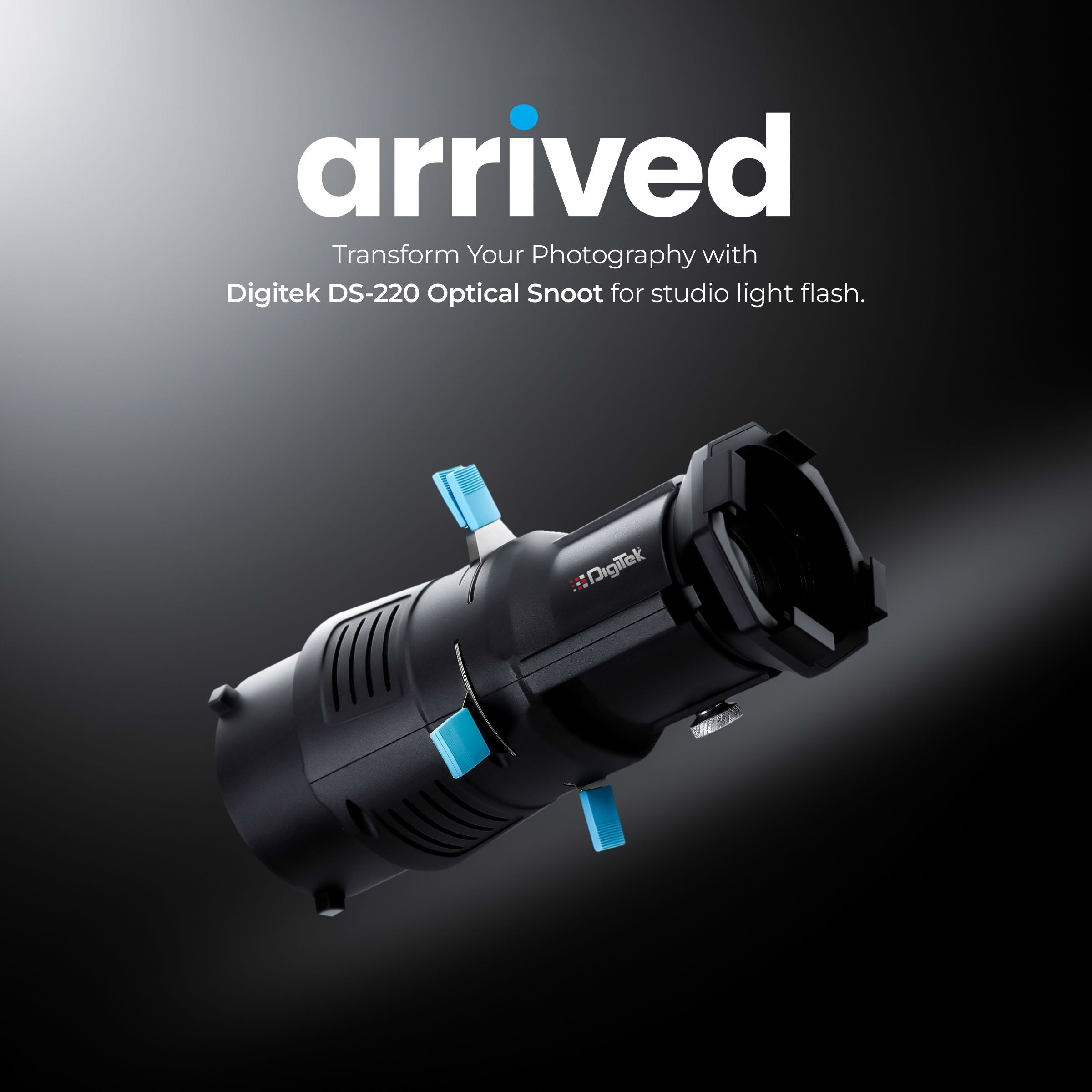 طقم Digitek (DS 220) لتركيب Bowens البصري مع 20 GOBO من الفولاذ المقاوم للصدأ و4 فلاتر ألوان (أحمر/أصفر/أخضر/أزرق)، وحلقة تركيز متعددة الوظائف، وهيكل معدني فاخر