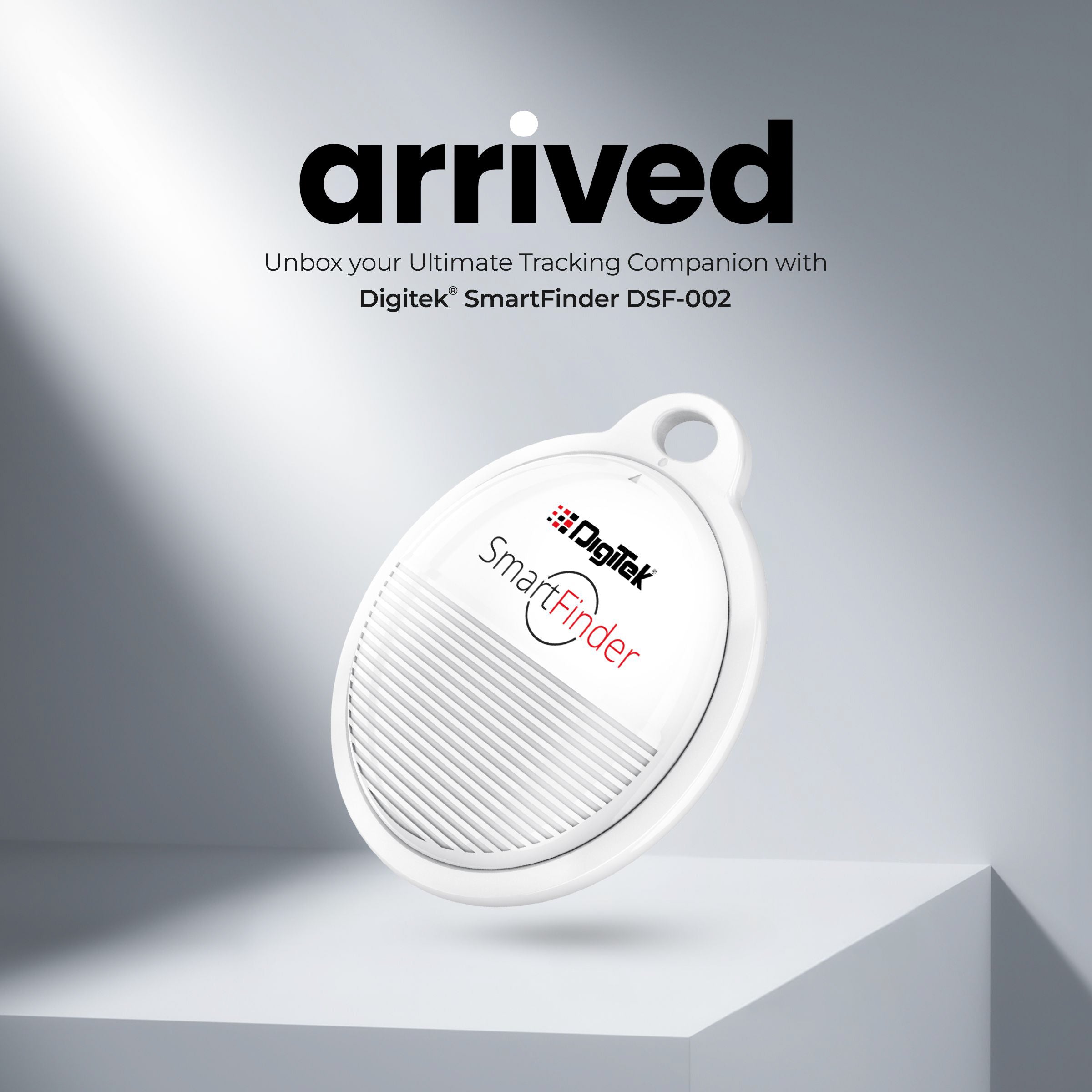جهاز Digitek SmartFinder (DSF 002) اللاسلكي بتقنية البلوتوث لتتبع أجهزة الإنذار ضد الفقدان والسرقة، يعمل مع أجهزة iOS.